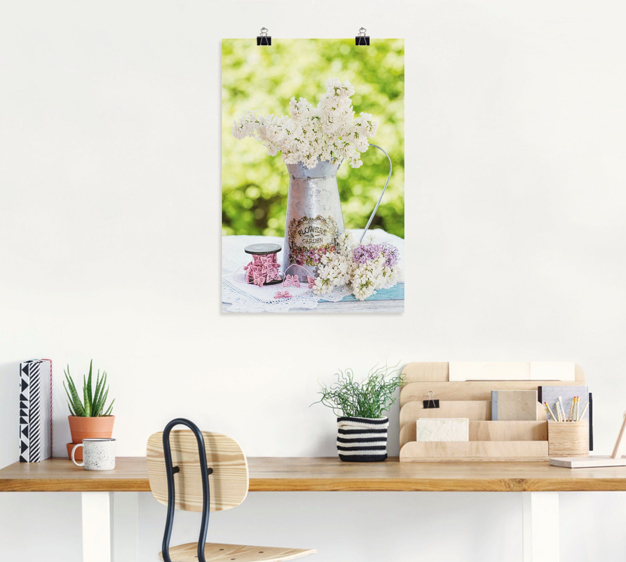 (1 Leinwandbild, Alubild, versch. und Stillleben, Chic St), Wandaufkleber in Shabby Artland Größen Blumen Flieder als Wandbild Poster oder