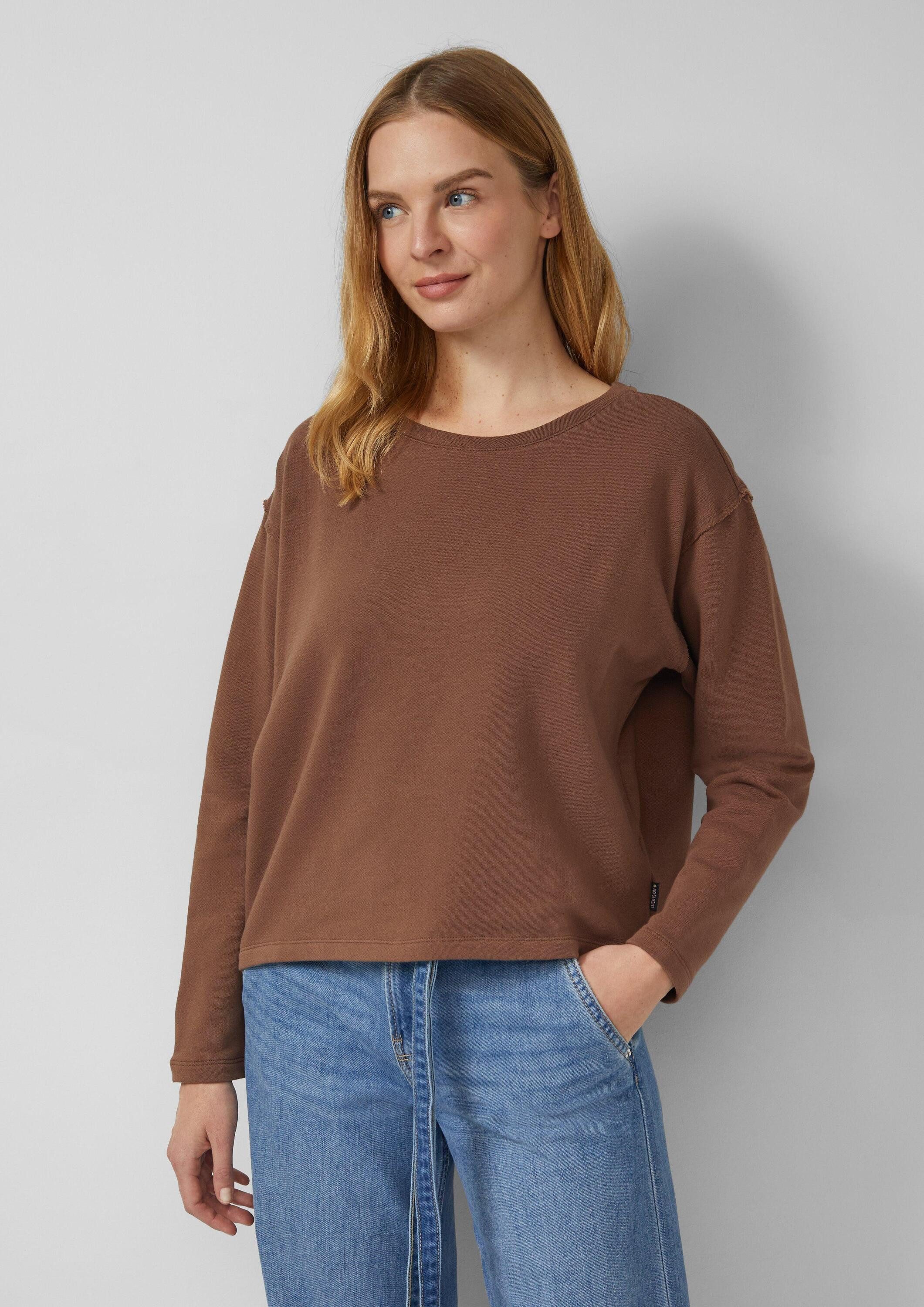 s.Oliver Sweatshirt Sweatshirt Verkürztes Sweatshirt mit Naht-Details
