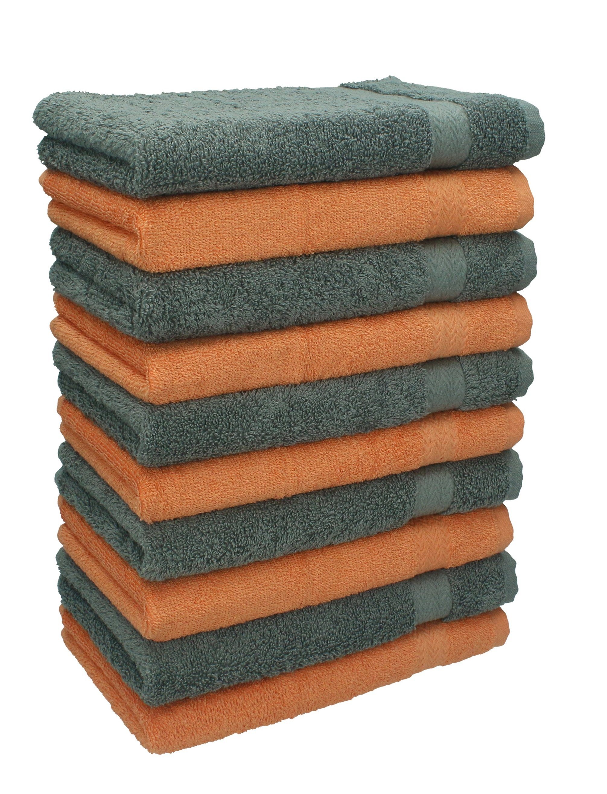 Seiftuch Farbe Baumwolle Seiflappen Premium 10 100% anthrazit Seiftücher orange cm Betz Stück Set und 30x30