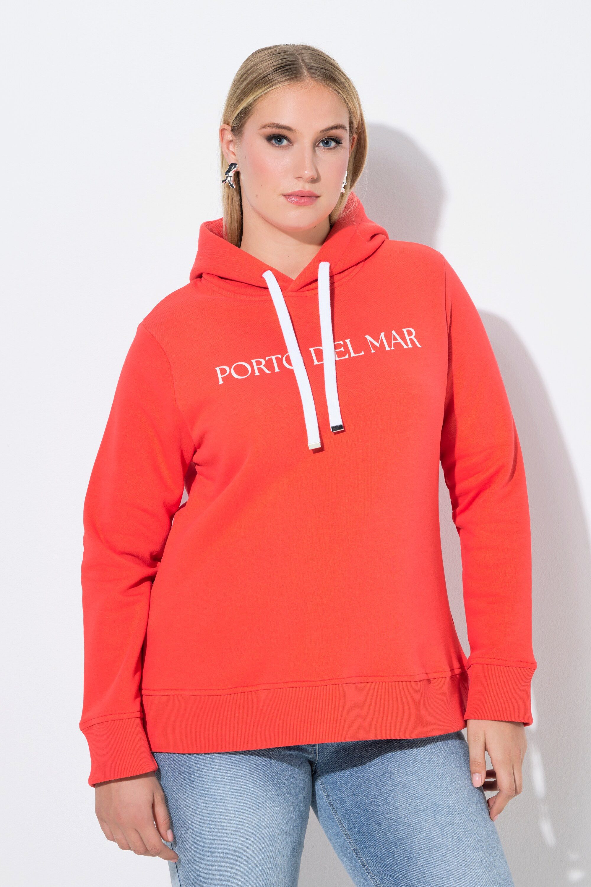 Ulla Popken Sweatshirt Hoodie Schriftdruck Classic Kapuze Langarm