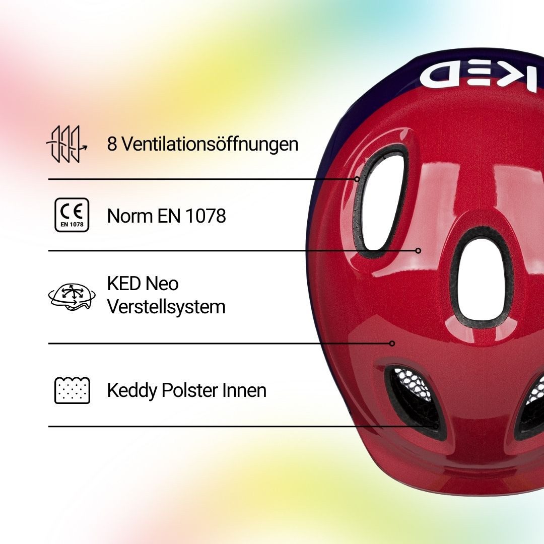 KED Kinderhelm Meggy Spark Kinderfahrradhelm, Inmold, 360° Verstellsystem, Reflektoren, Insektenschutznetz