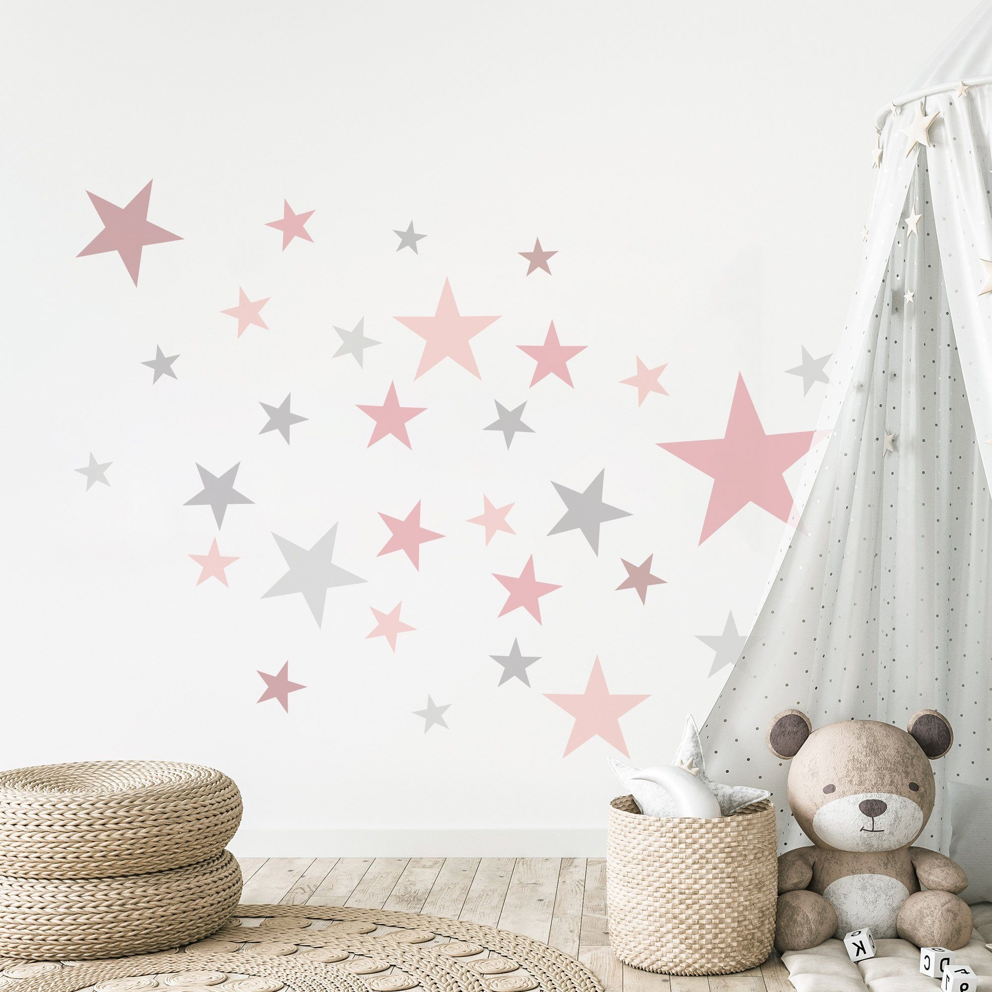 GRAVURZEILE Wandtattoo im Sterne Design - Kinderzimmer -Wandsticker -