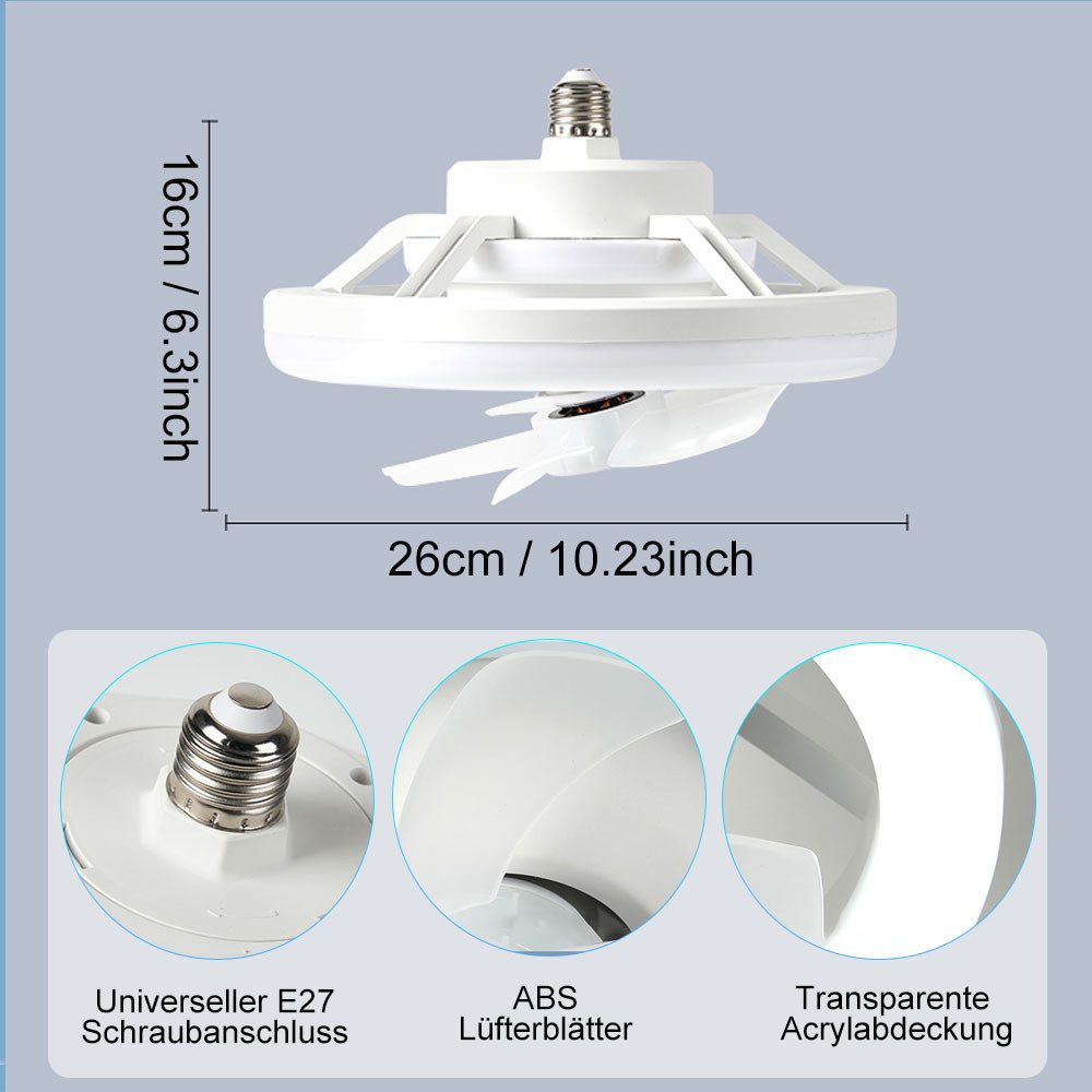 JOYOLEDER Deckenventilator Deckenleuchte 40W LED Deckenlampe günstig online kaufen