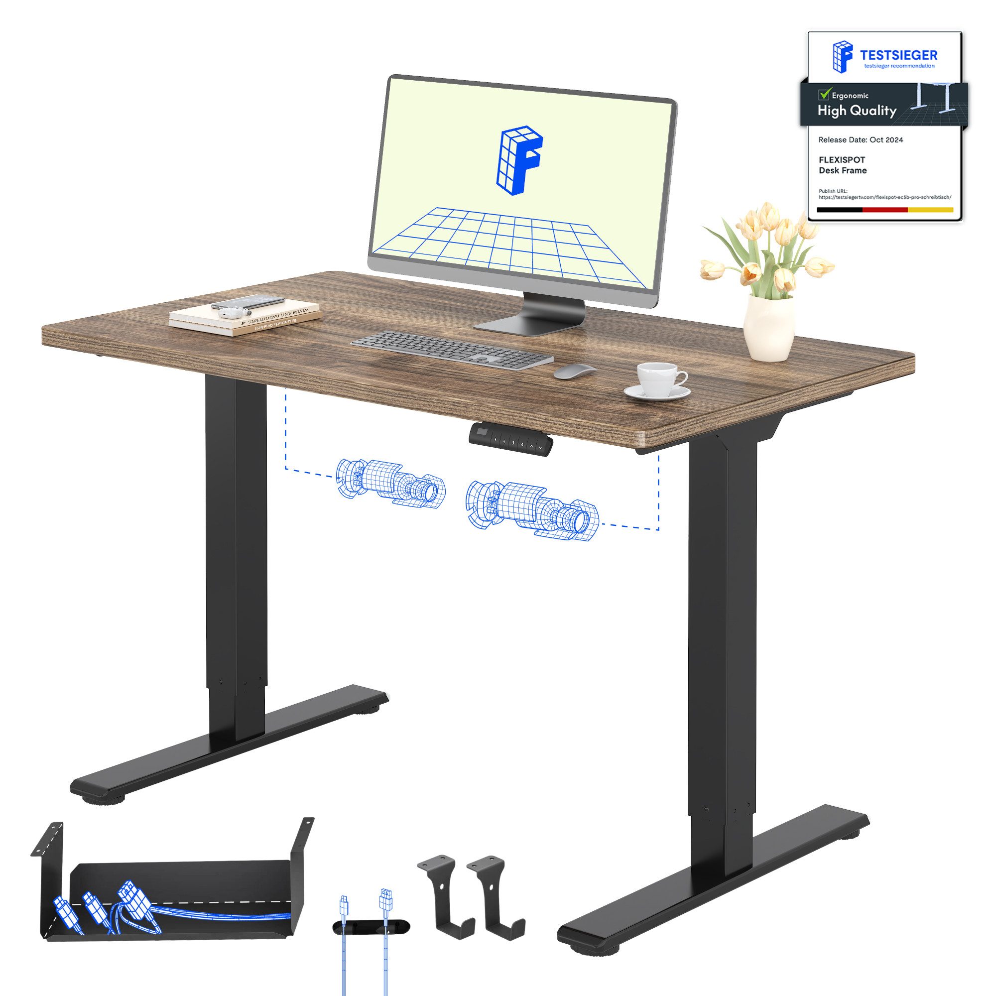 FLEXISPOT Schreibtisch Basic Plus höhenverstellbarer Schreibtisch mit Premi günstig online kaufen