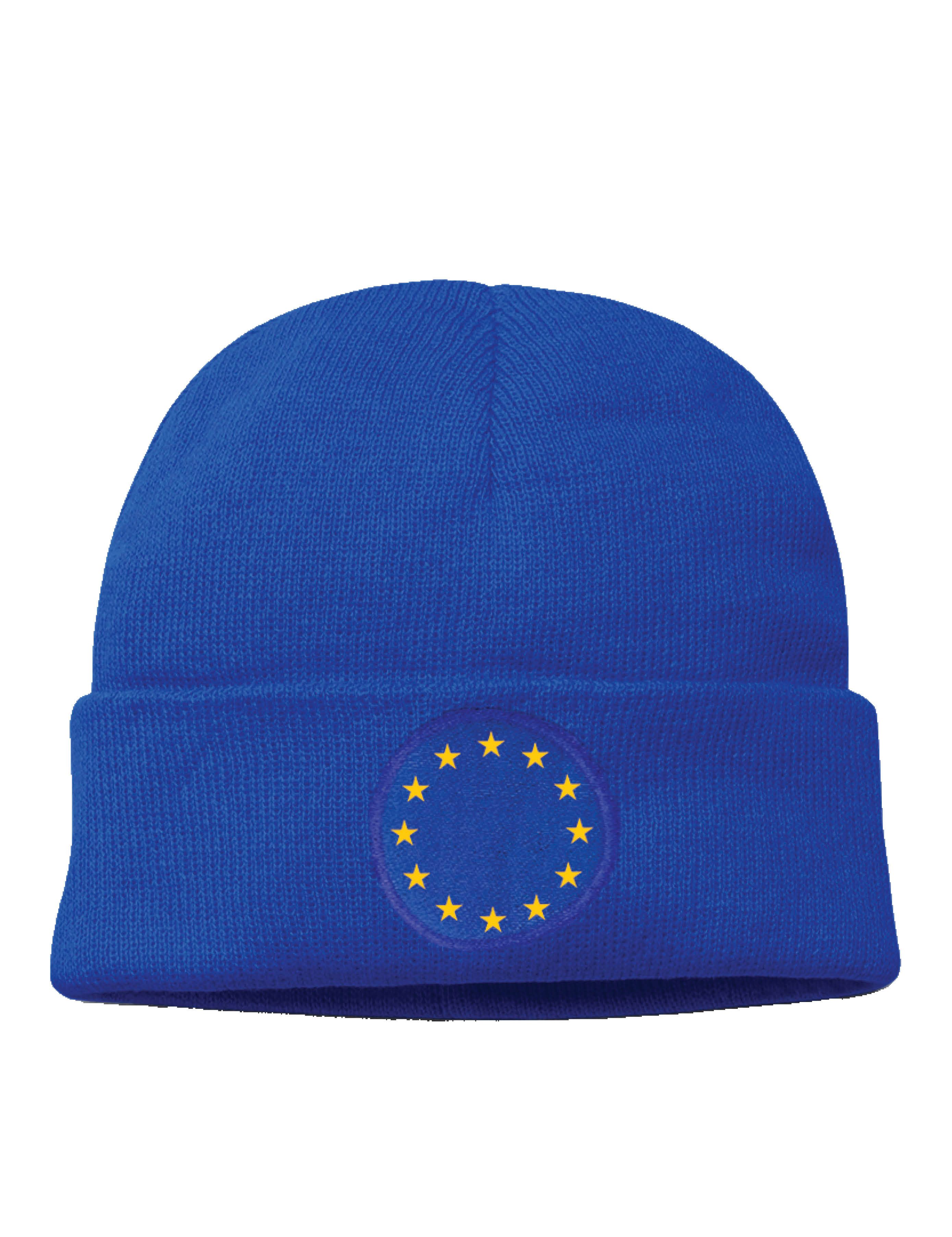 Youth Designz Beanie EU Europa Flagge unisex Beanie Mütze mit trendigem Motiv