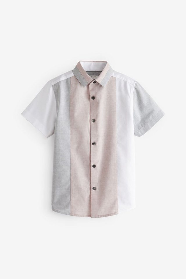 Next Kurzarmhemd Kurzärmeliges Hemd mit Blockfarben (1-tlg), Mode mit Style  für die ganze Familie *