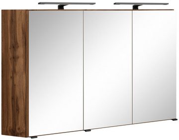 HELD MÖBEL Spiegelschrank "Trento", Badezimmerschrank, Badmöbel Breite 120 cm, mit 3D-Effekt, Spiegeltüren, inklusive LED-Beleuchtung