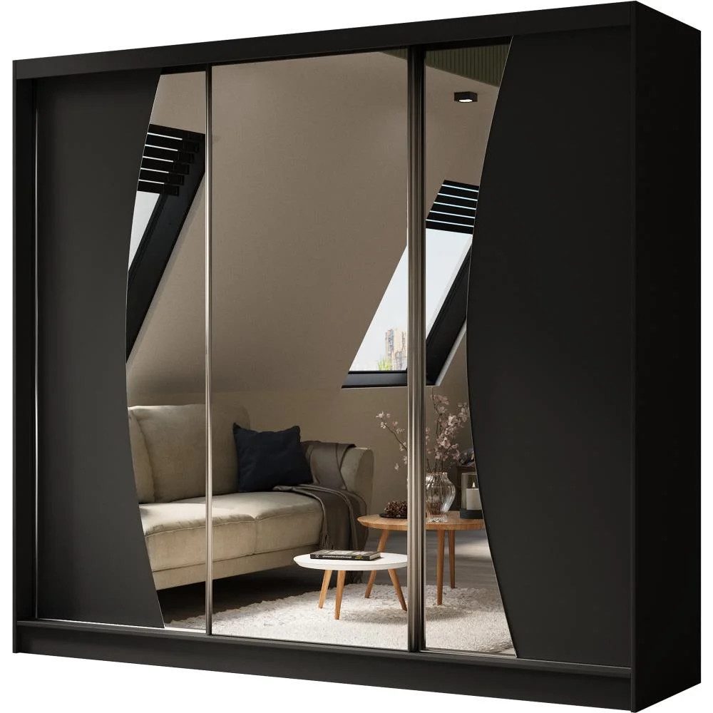 Beautysofa Schiebetürenschrank VOX II mit Schubladen, mit Spiegeln, Breite: 240 cm