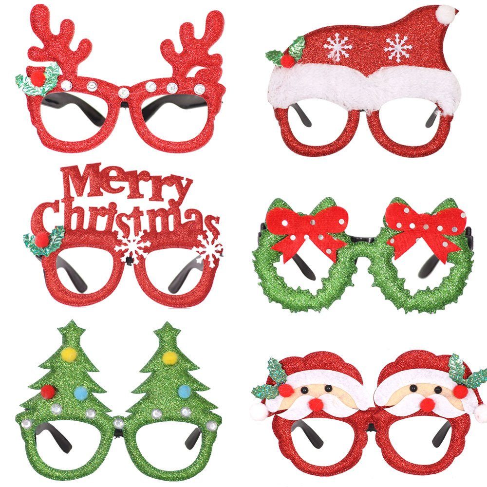 Fahrradbrille Weihnachts-Brillenrahmen, 12 Glänzende Blusmart Weihnachtsmann-Brille Neuartiger