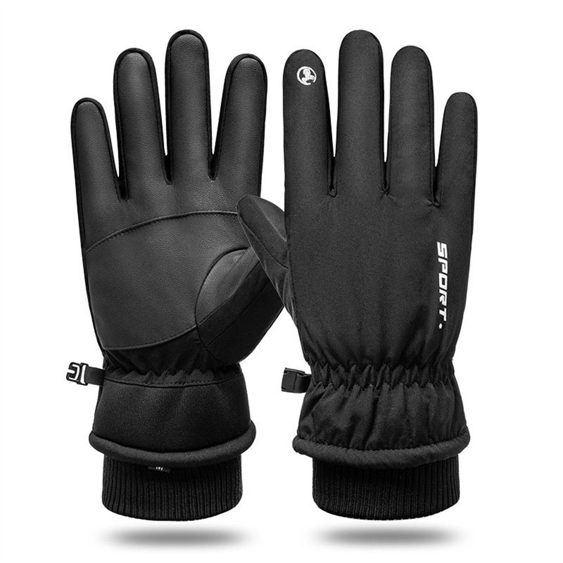 DÖRÖY Skihandschuhe Winddichte Winter-Skihandschuhe,warme Handschuhe mitTouchscreen,unisex Schwarz