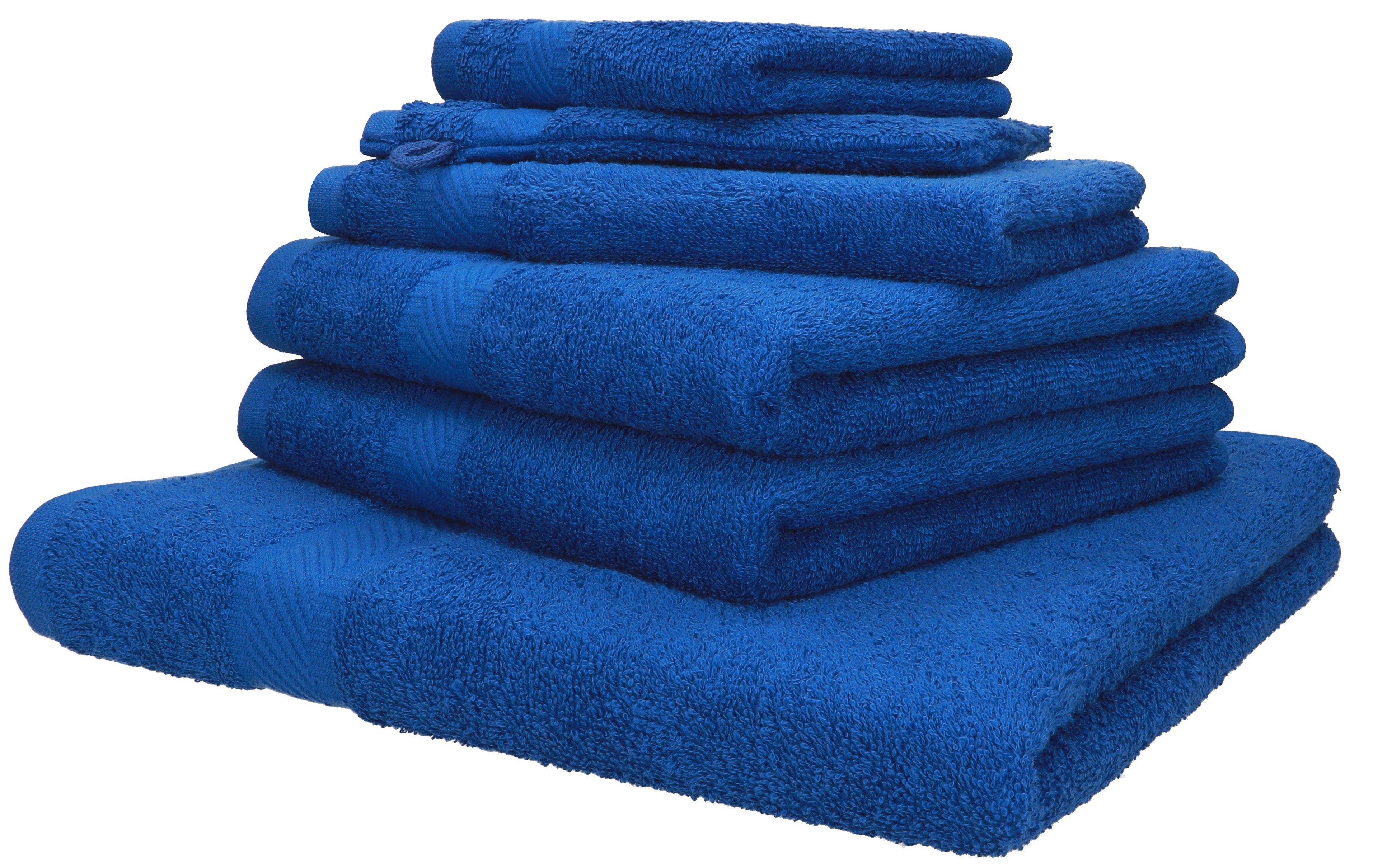 Betz Handtuch Set Palermo 6 tlg. in verschiedenen Farben, 100% Baumwolle blau
