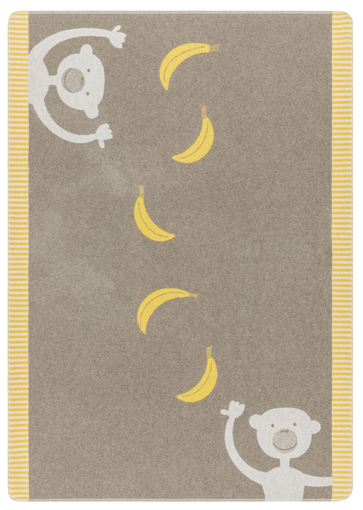 Kinderdecke Juwel 'Banana Breeze' 100 x 140 cm Rauch- Beige, DAVID FUSSENEGGER