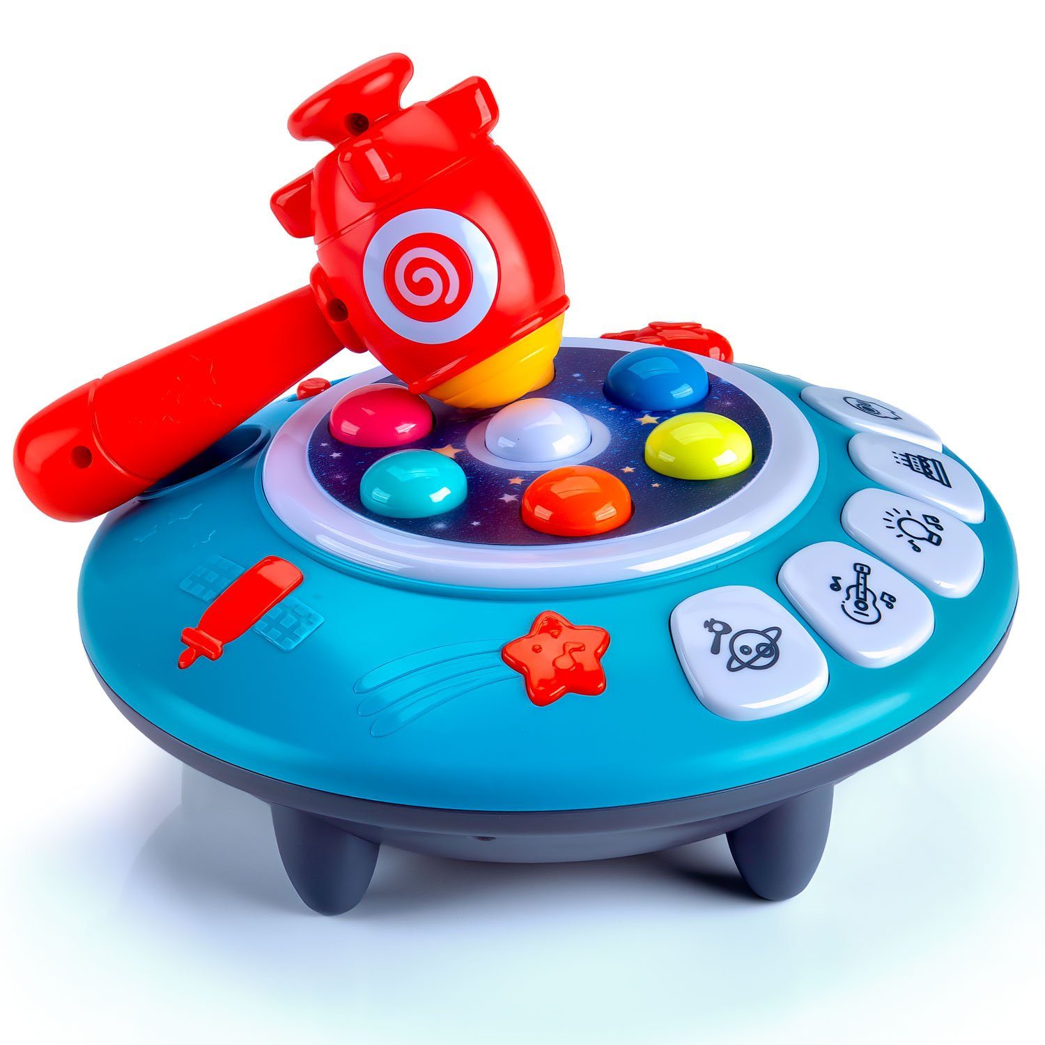 all Kids United Lernspielzeug All Kids United Educational Toy – Whack a Mole Hammer Game for Kids (Kinder Musik-Spiel, Hau den Maulwurf), Gesellschaftsspiel