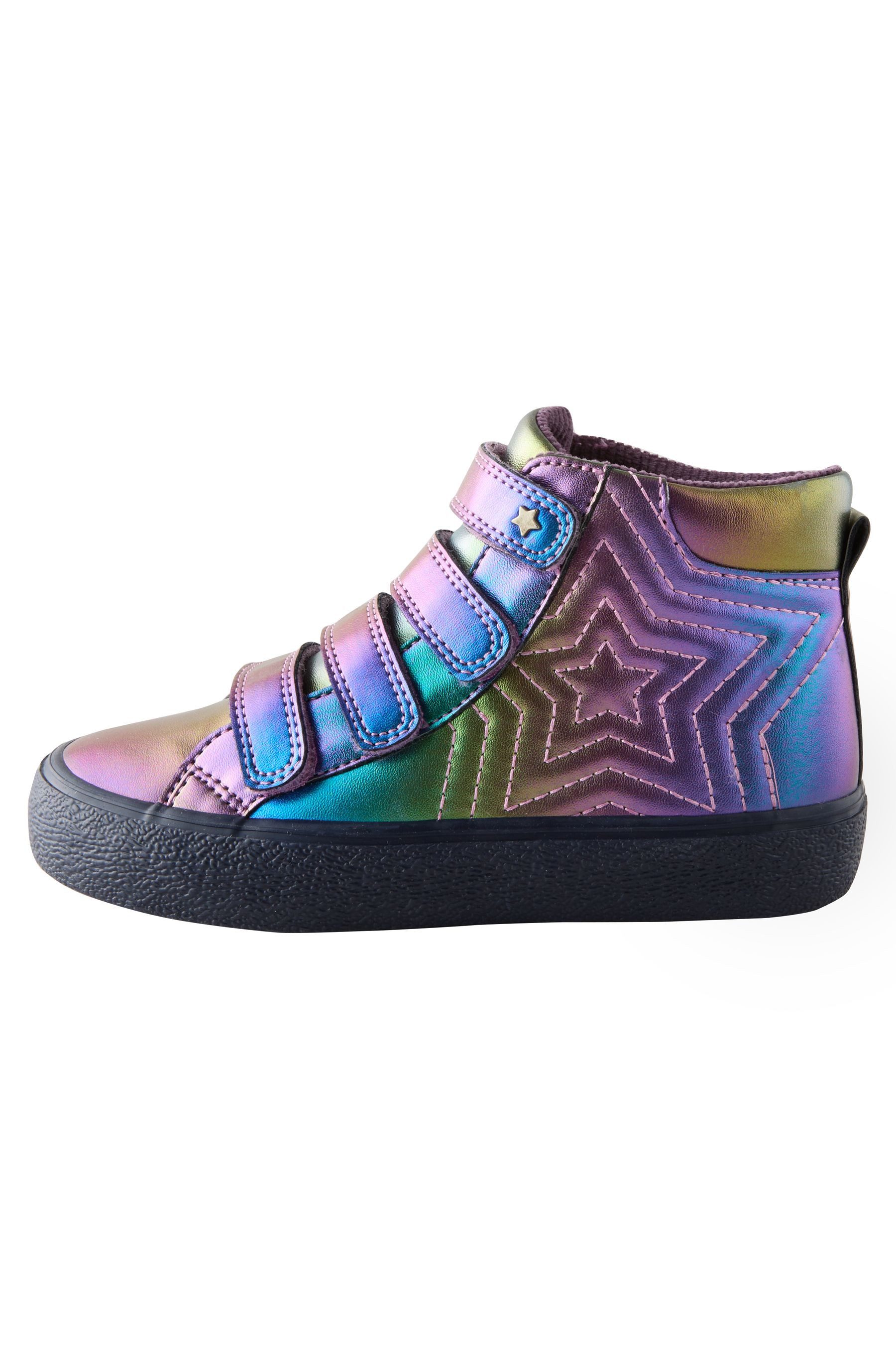 Metallic-Stiefel mit Klettverschluss Sneaker