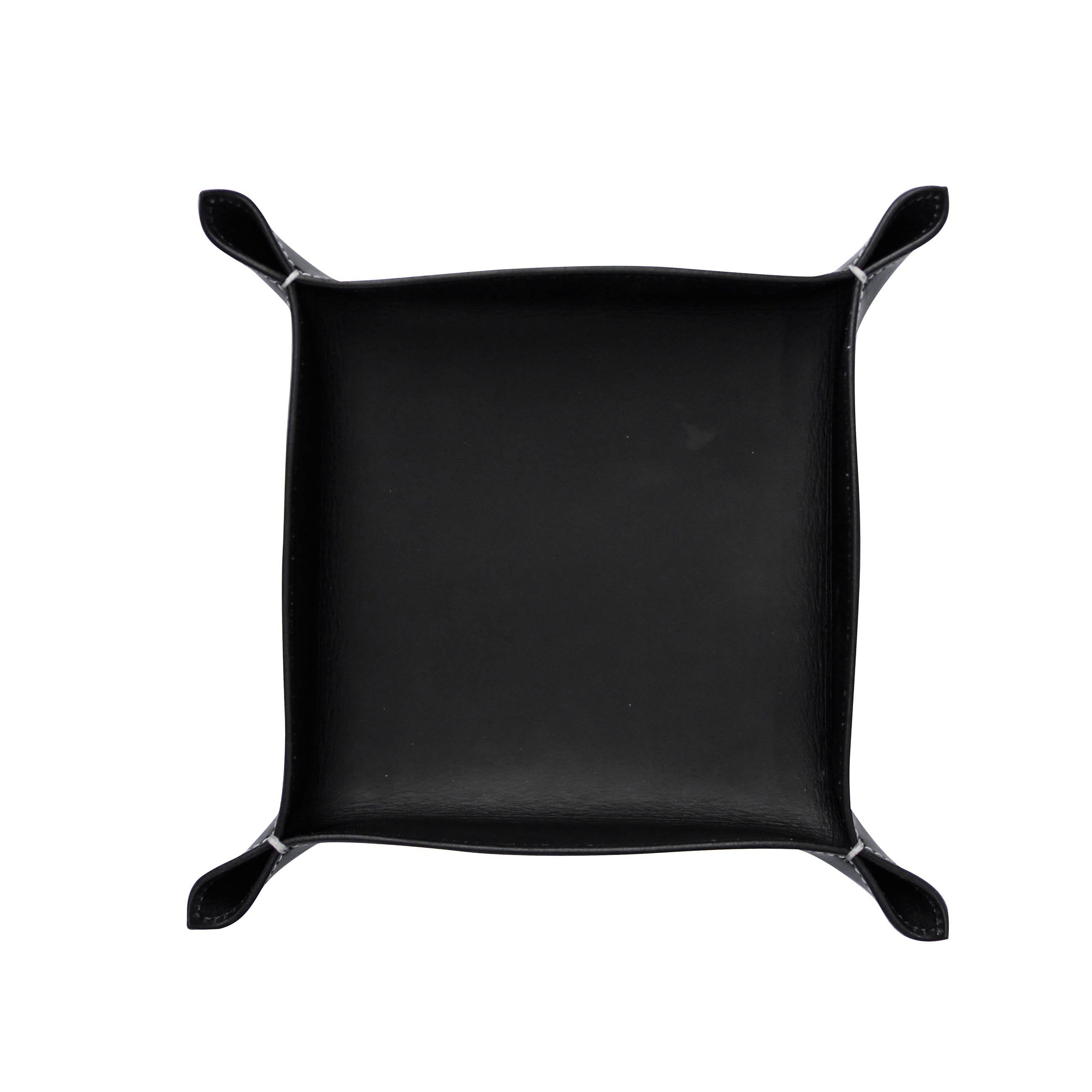 adorist Dekoschale, Lederschale Taschenleerer Corium 20 x 20 cm, schwarz