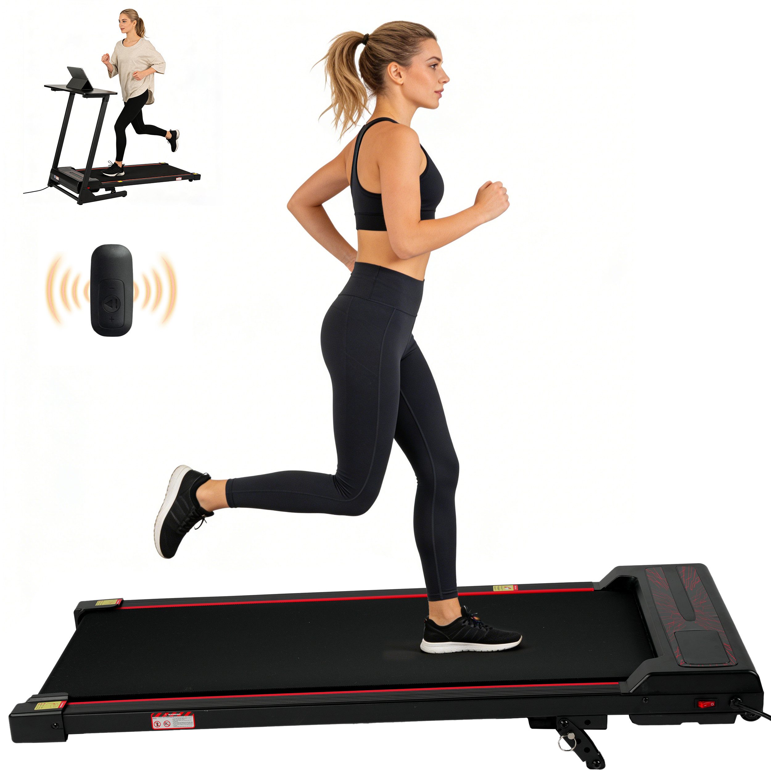 Vankel Laufband für zur hause, mit 8% Steigung, bis6 km/h, 110kg max. (mit Fernbedienung), Noise<45db, laufband für zur hause
