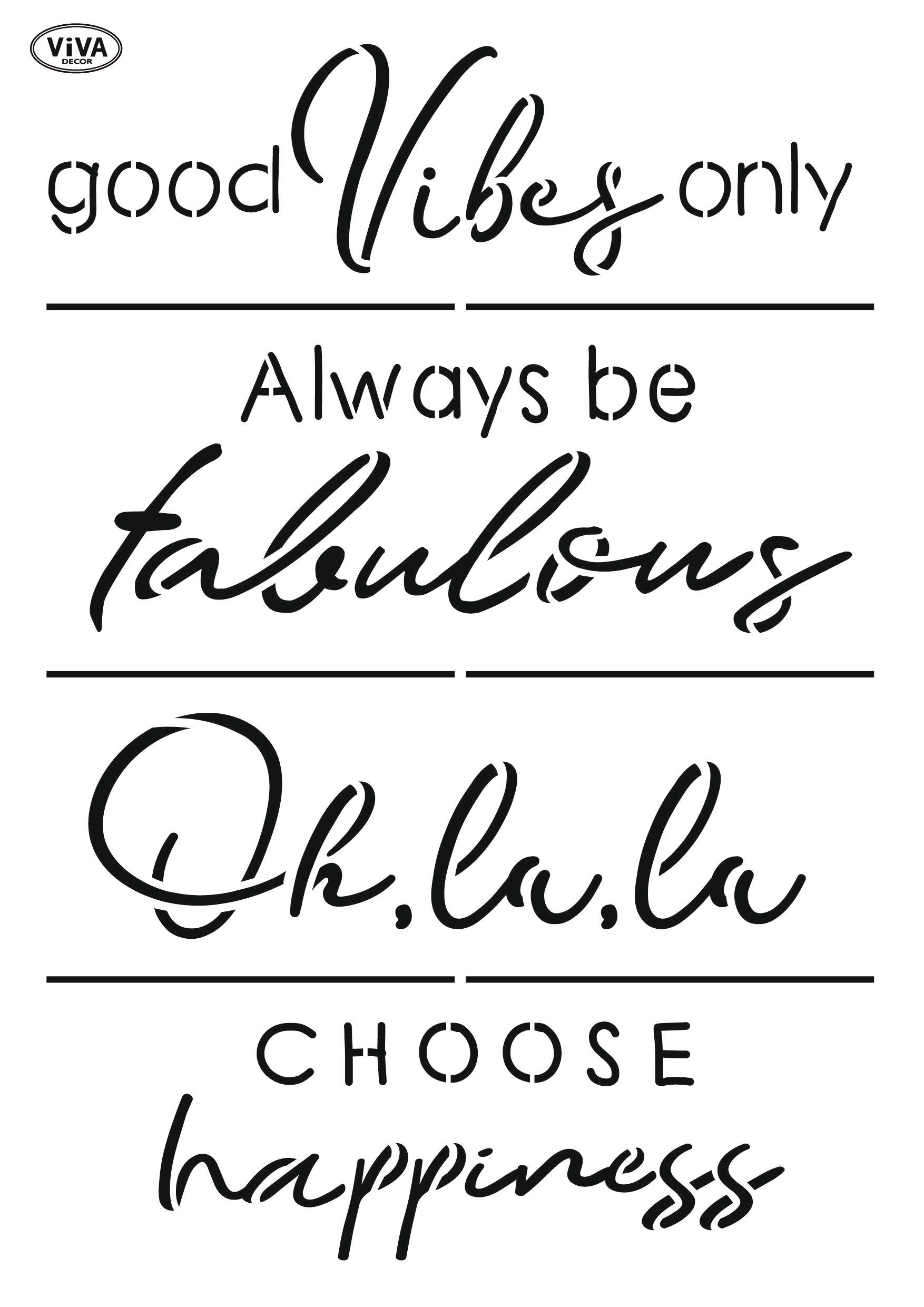 Viva Decor Malschablone Statement T-Shirt Words, DIN A3