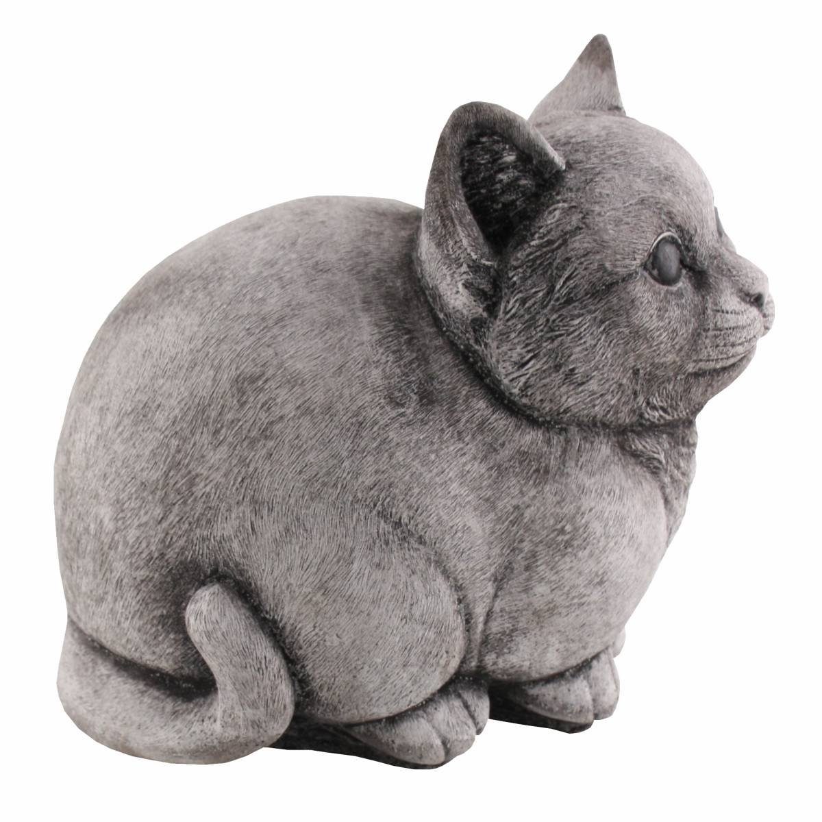 440s Gartenfigur 440s Runde Katze sitzend, Antiksteinguss, H ca. 22 cm, (Stück)