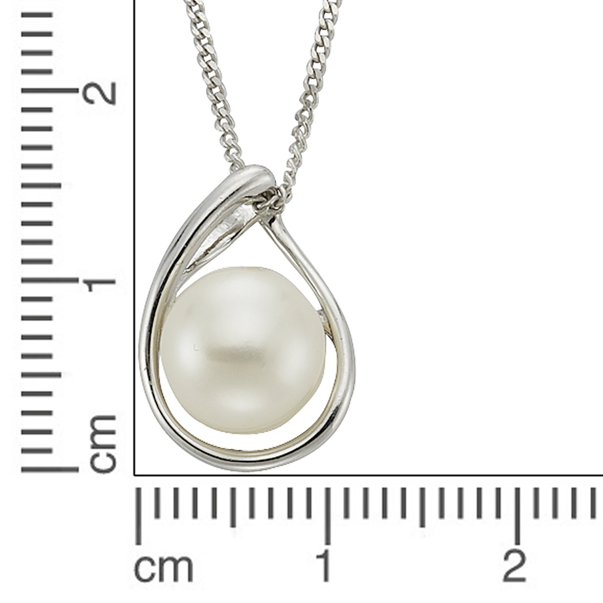 weiß, 925/- Silber Kette Perle Erscheinungsbild Sterling mit Sehr Zeeme edles Anhänger