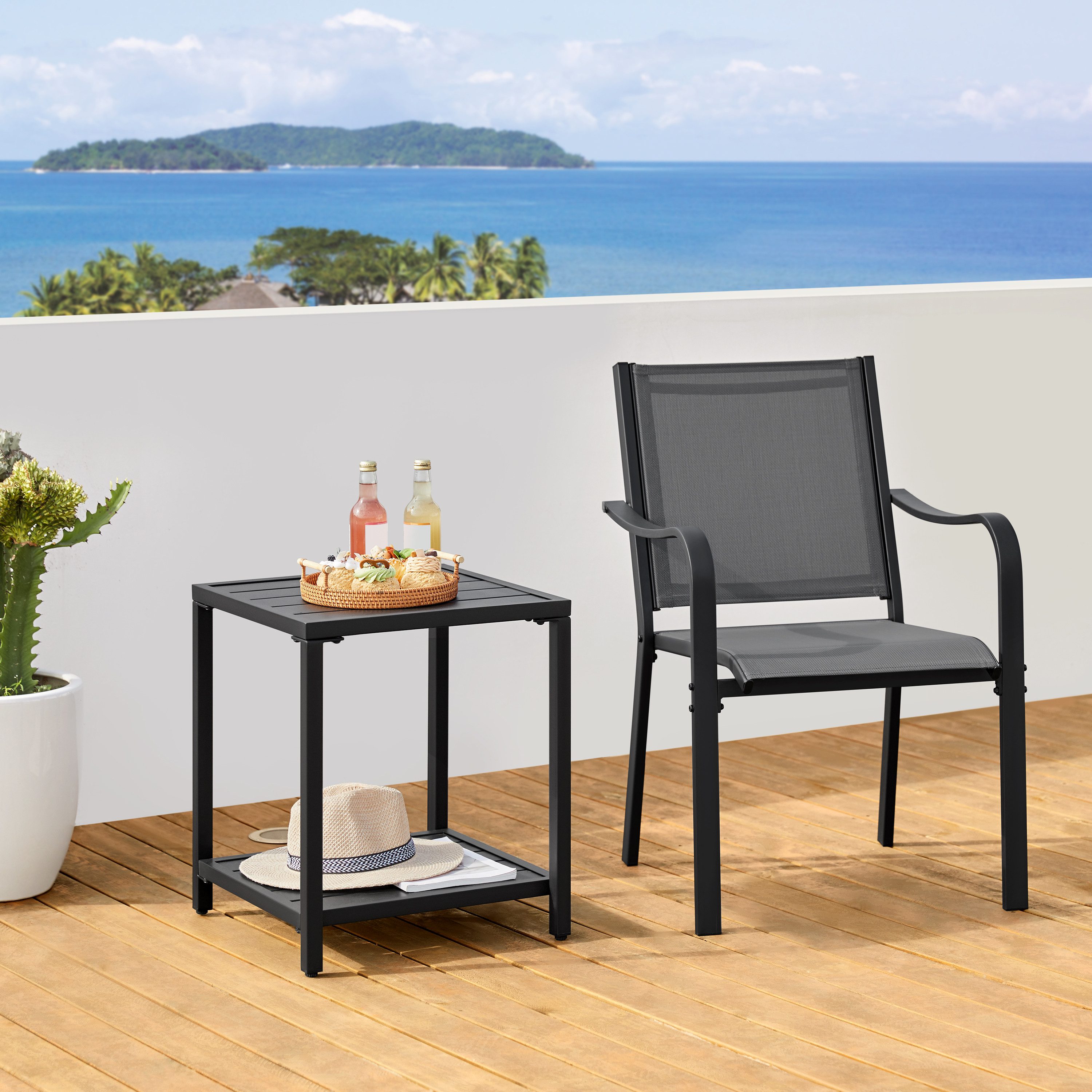 Yaheetech Gartentisch 45x45x54 cm, Balkontisch Beistelltisch günstig online kaufen