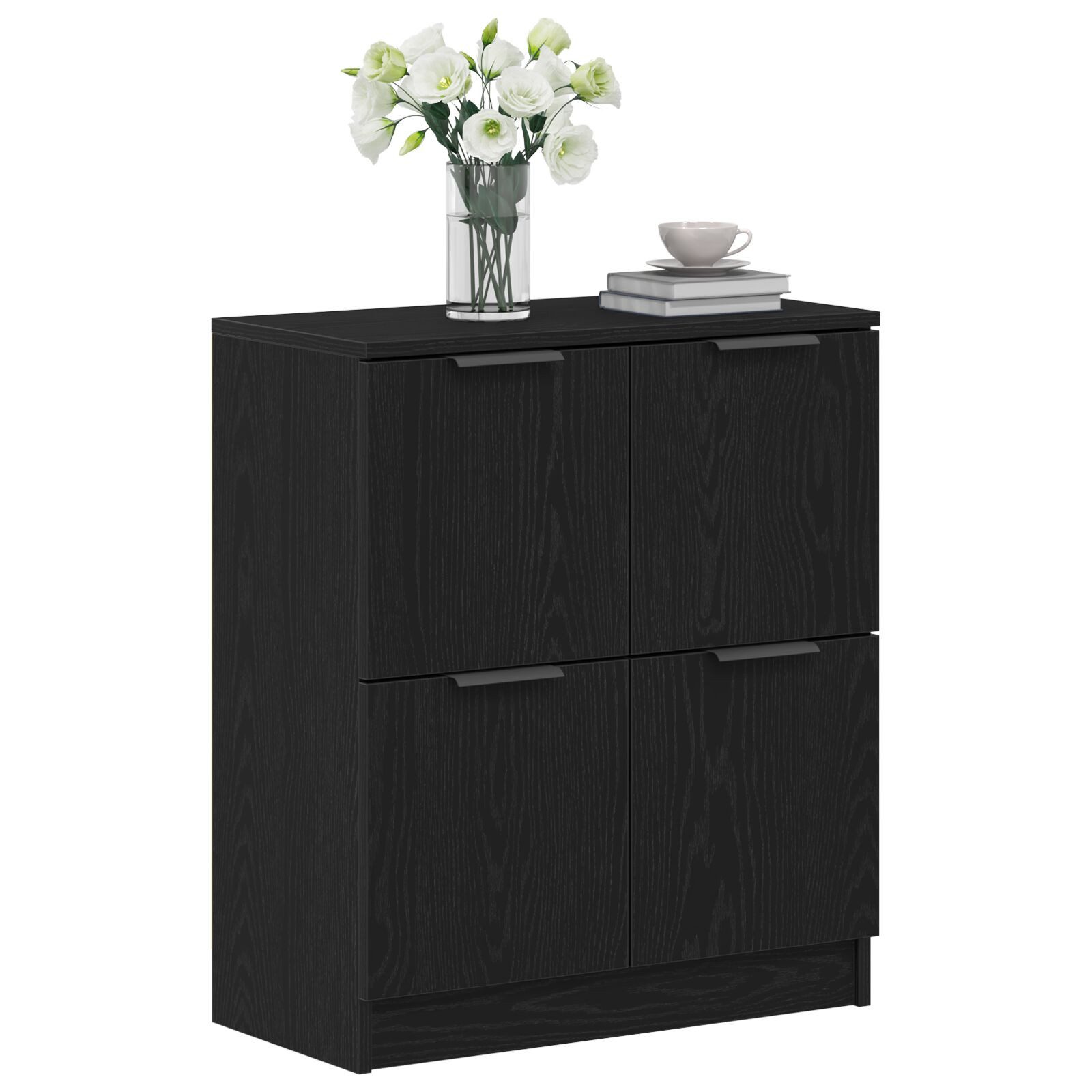 vidaXL Sideboard Sideboard Schwarz Eiche Holzwerkstoff günstig online kaufen