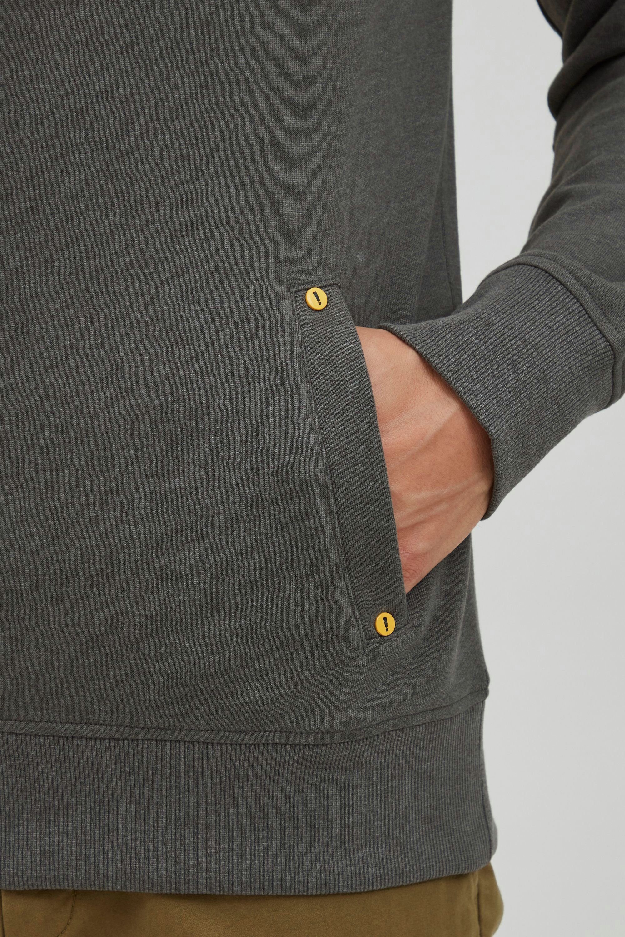 Solid Sweatshirt SDKaran Melange (1840051) Gray Troyer-Kragen mit Sweater Moderner