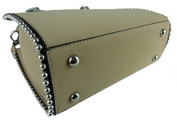 Taschen4life Clutch Damen Handtasche mit Nieten und Kette G88335, lange Tragegriffe & abnehmbarer Schulter Trageriemen