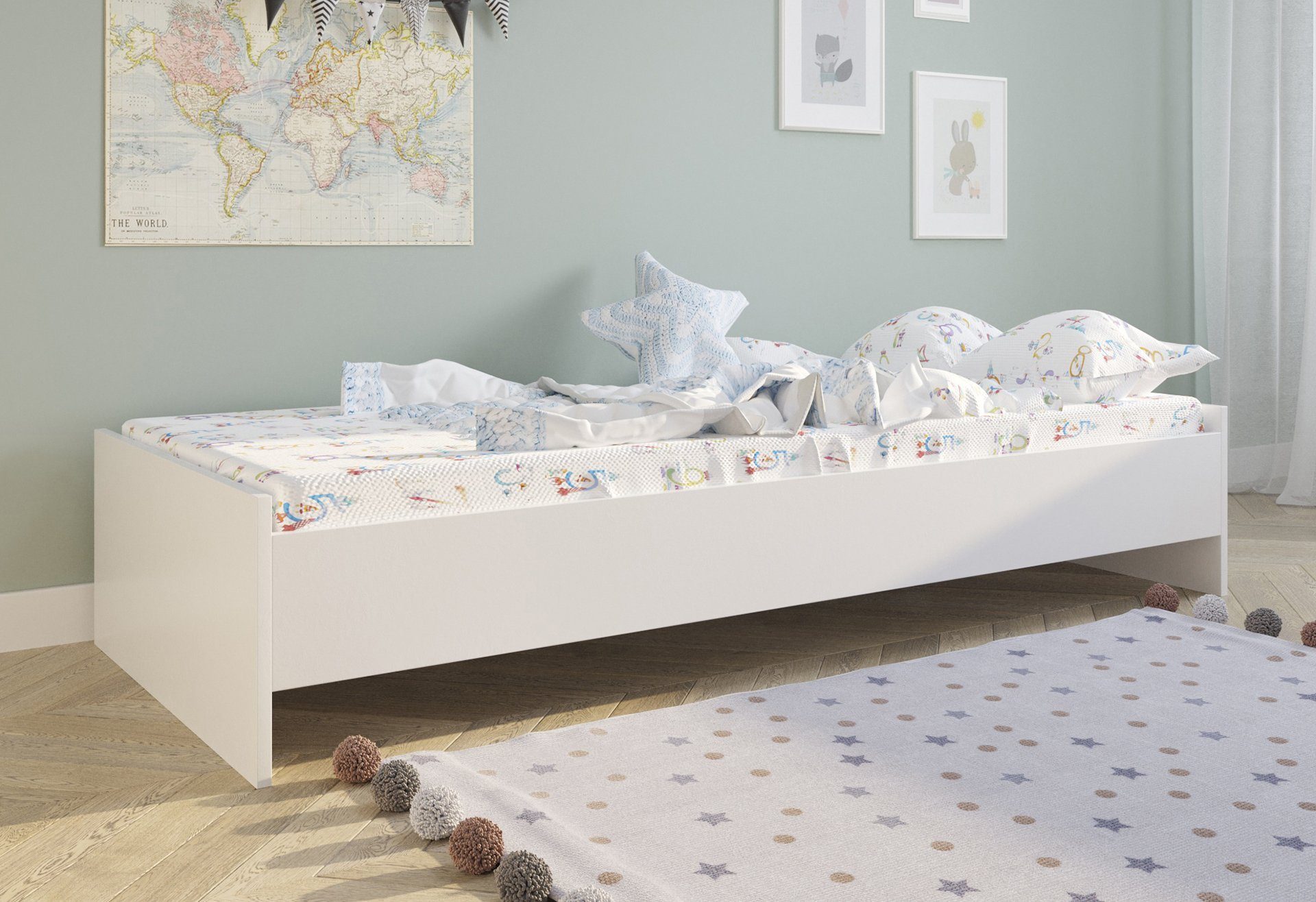 Kids Collective Kinderbett »Jugendbett 90x200 cm«, weiß mit Lattenrost,  MDF-Holz, Skandi, Gästebett "Made in Europe", hohe Stabilität, Einzelbett,  Kinderzimmer, Jugendzimmer, Gästezimmer online kaufen | OTTO