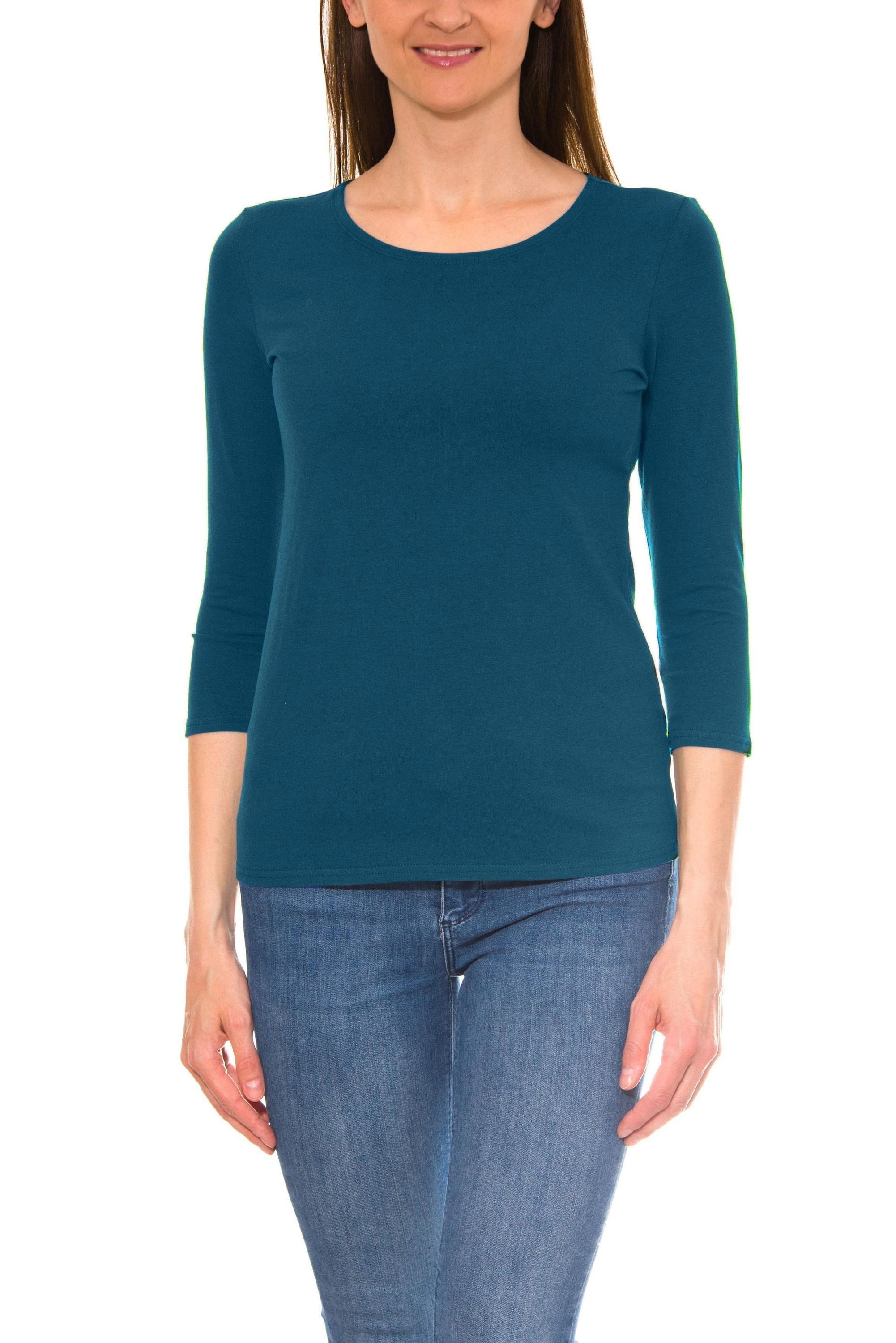 Alkato Longshirt Alkato Damen Shirt 3/4 Arm mit Rundhals