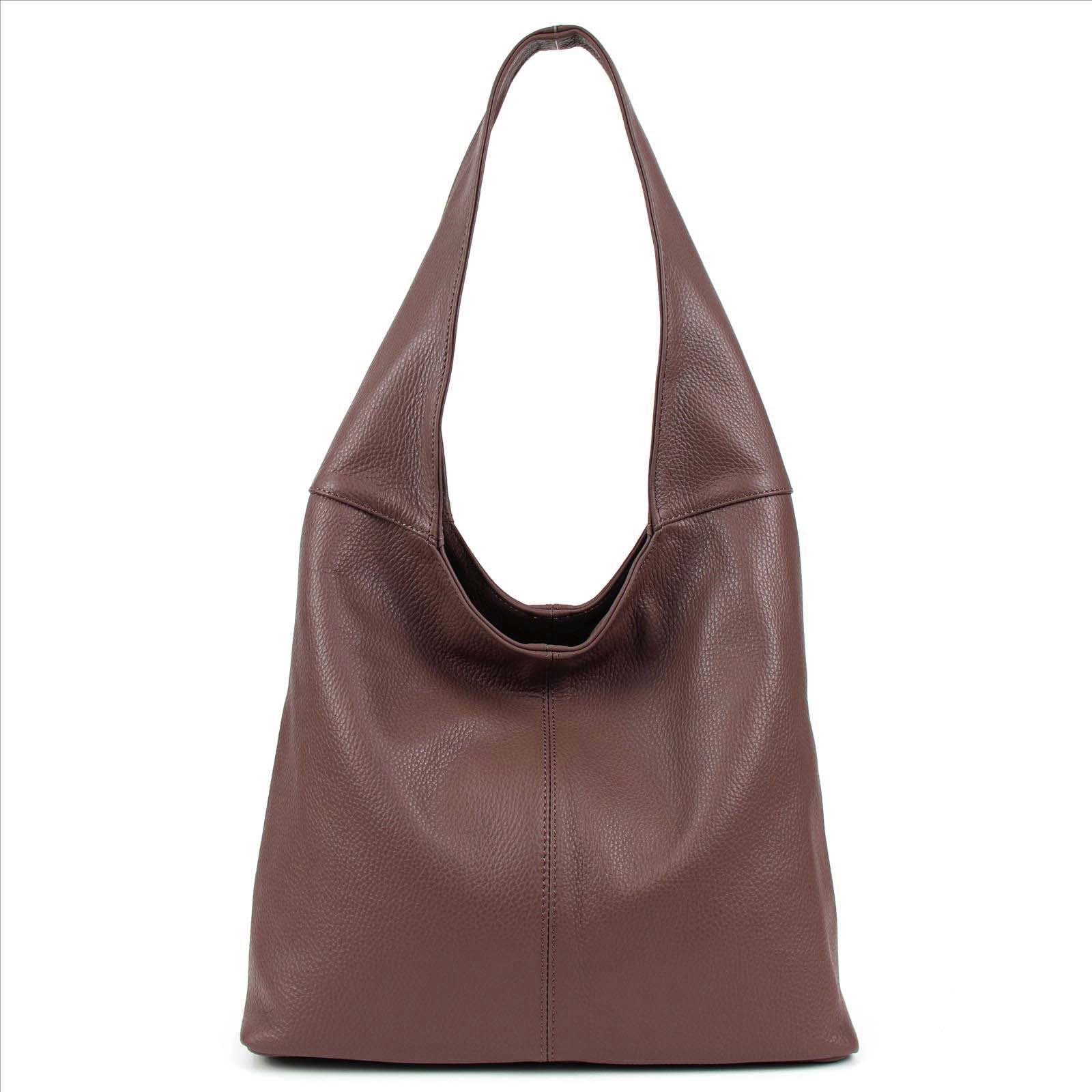 Shopper Made in Italy Damen echtes Leder Tasche Schultertasche Umhängetasche