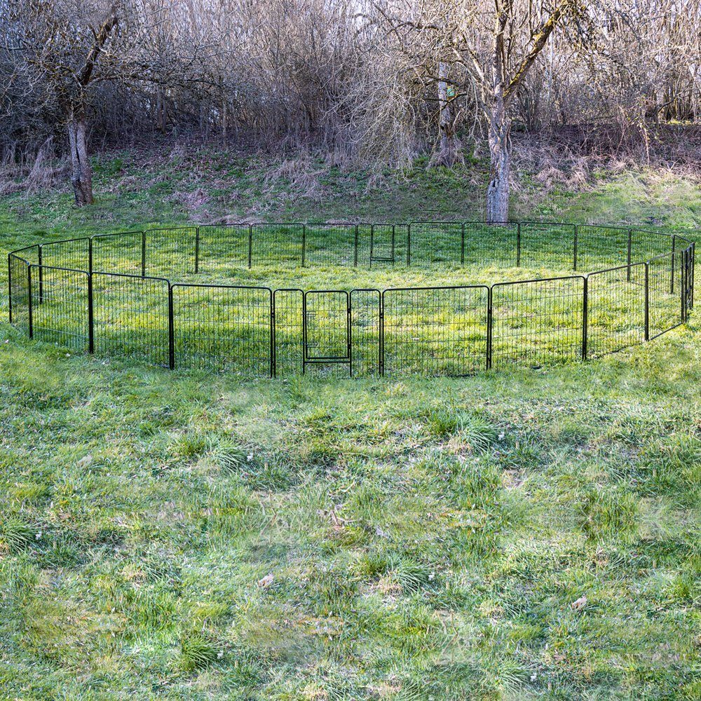Petigi Freigehege Welpenauslauf 24eckig Welpenlaufstall Tierlaufstall Freigehege 60 cm