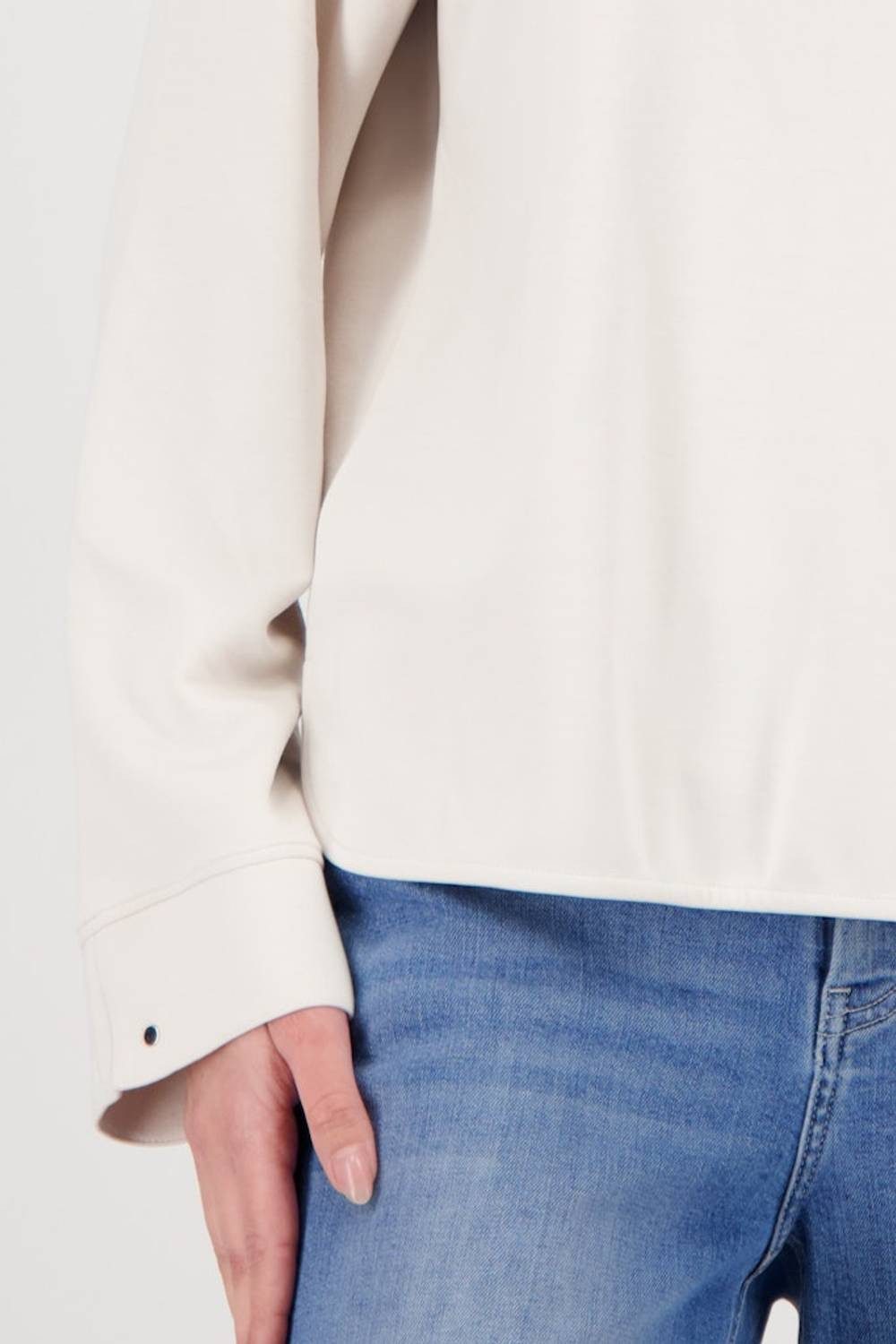 Monari Sweatshirt 809148 Stehkragen mit Bindeband für individuellen Look