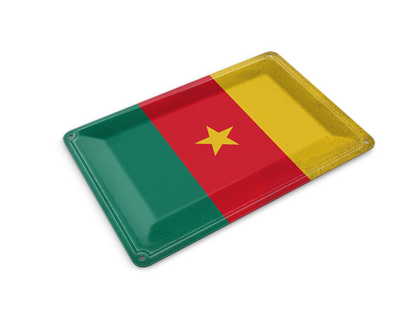 Femer GmbH Postkarte Flagge Kamerun 14x10cm Flag of Cameroon Vintage, unfrankiert