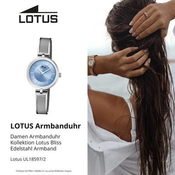 Lotus Quarzuhr LOTUS Damen Uhr Fashion 18597/2, (Analoguhr), Damen Armbanduhr rund, Edelstahlarmband silber