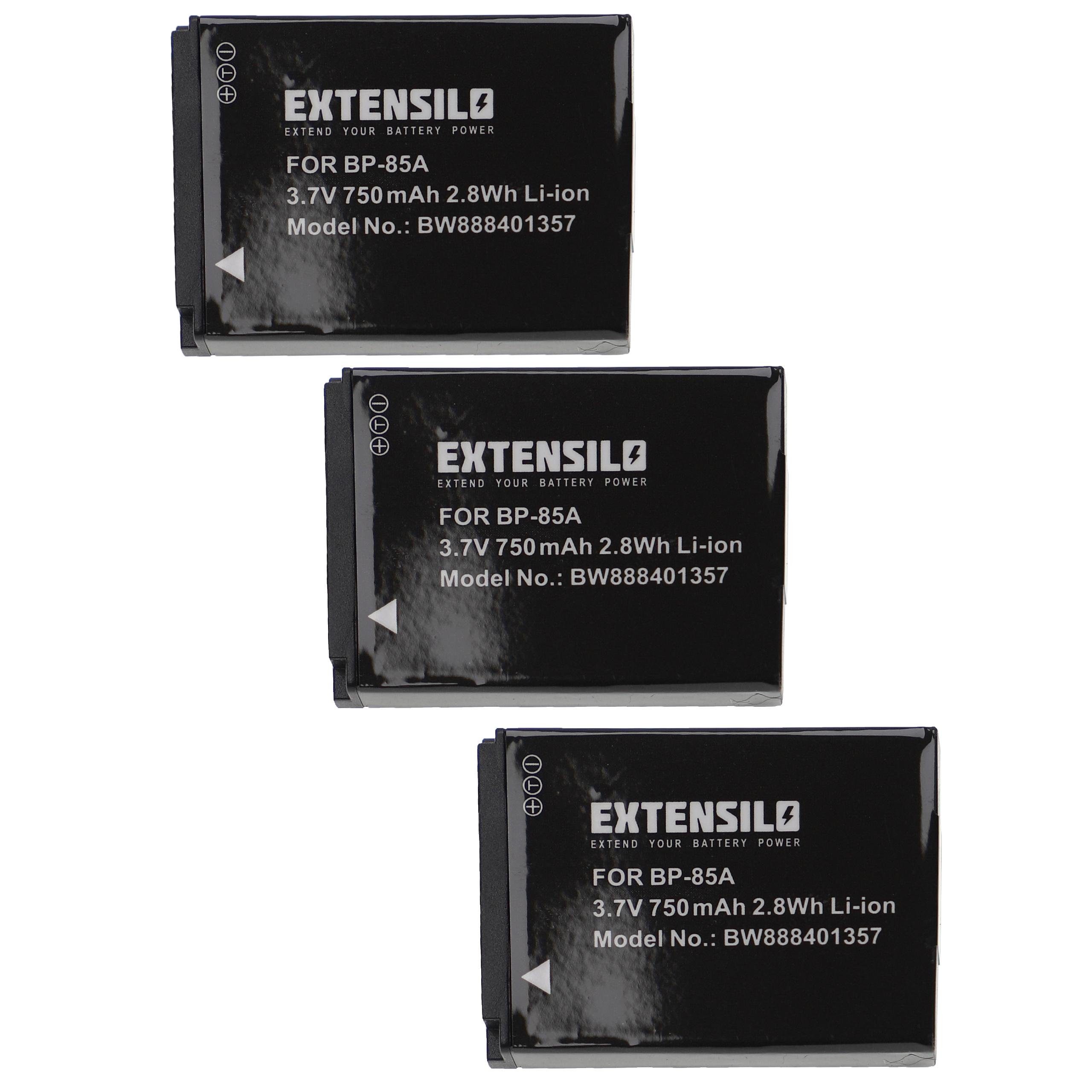 Extensilo kompatibel mit Samsung ST200, WB210, ST200F, PL210, SH100 Kamera-Akku Li-Ion 750 mAh (3,7 V)