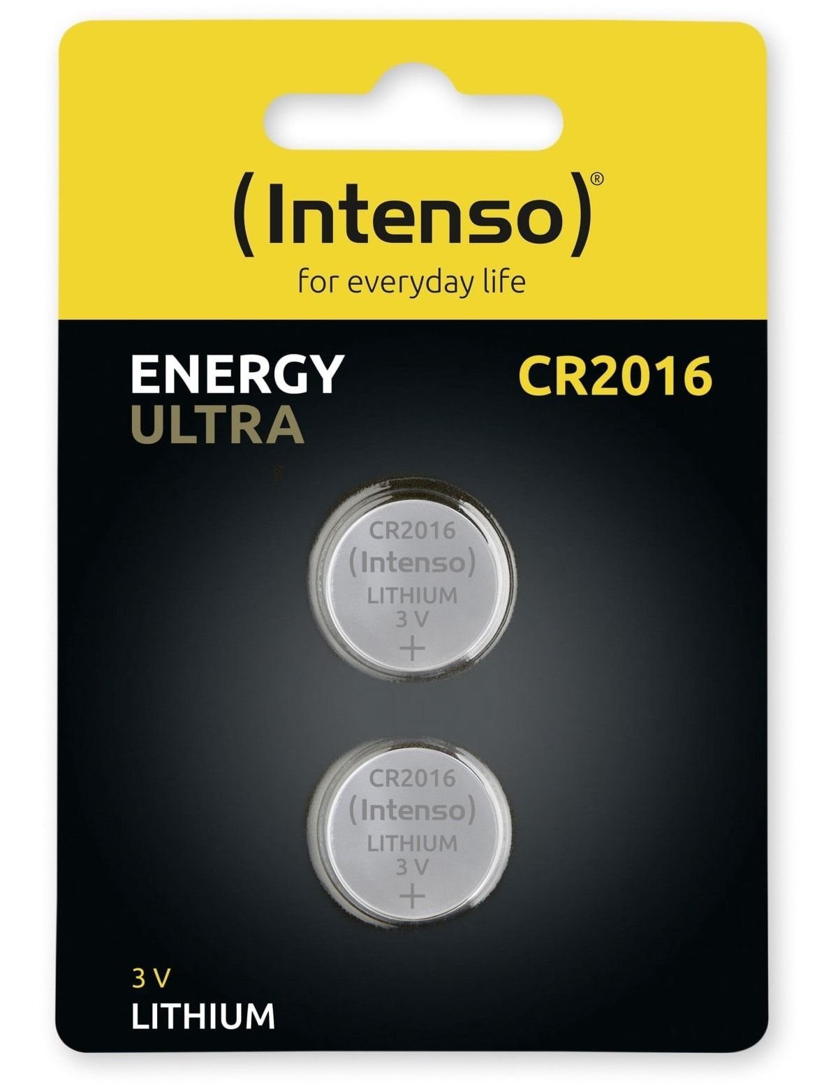 Intenso INTENSO Lithium-Knopfzelle CR2016, 2 Stück Knopfzelle