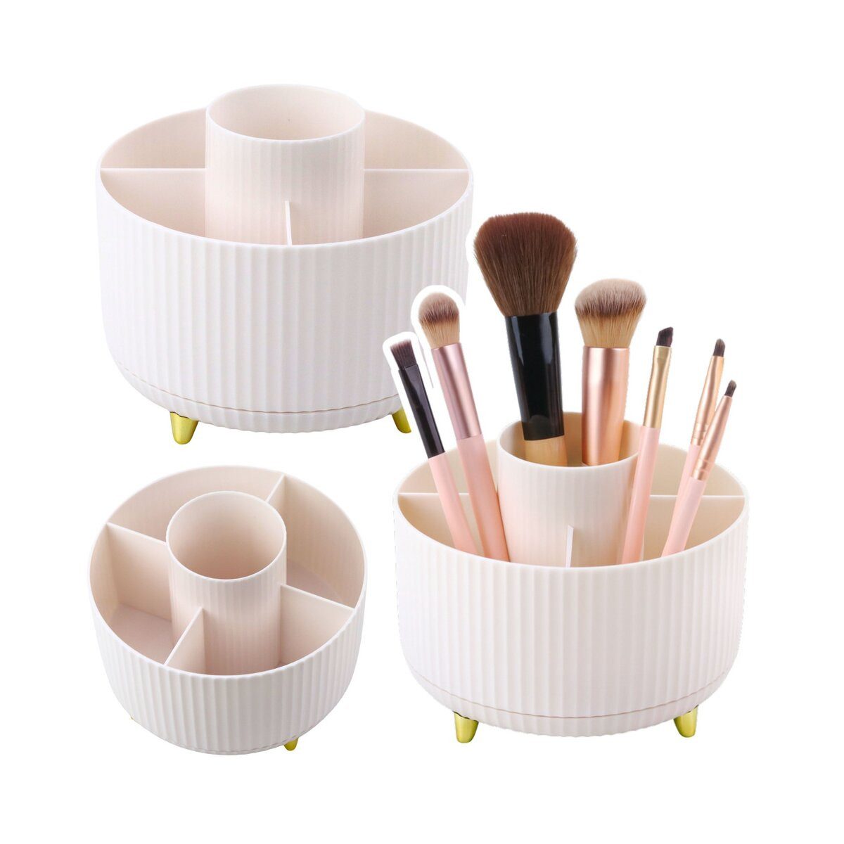 Wisam Kosmetikbox Kosmetik Organizer 360 drehbar 5 Fächer Make-up