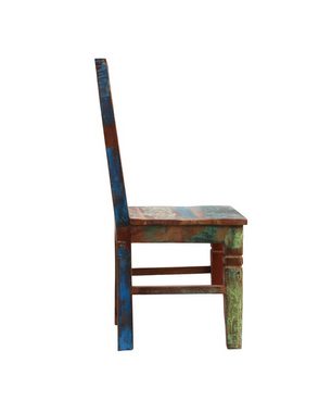 TPFLiving Stuhl Sterling - ungewöhnliches Design (aus buntem Altholz - Stuhl Esstisch), Produktlinie: Alaska - Breite: 45 cm, Höhe: 100 cm, Tiefe: 45 cm