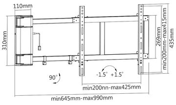 my wall HP29L TV-Wandhalterung, (bis 60 Zoll, Set, 2-teilig, Motorisierter Wandhalter für LCD TV)