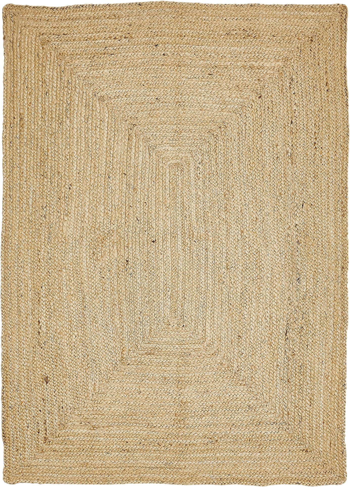 LUXOR living Teppich Ibo, Juteteppich, rechteckig, Höhe: 7 mm, Wendeteppich, handgeflochten, Naturfaser, Boho-Style