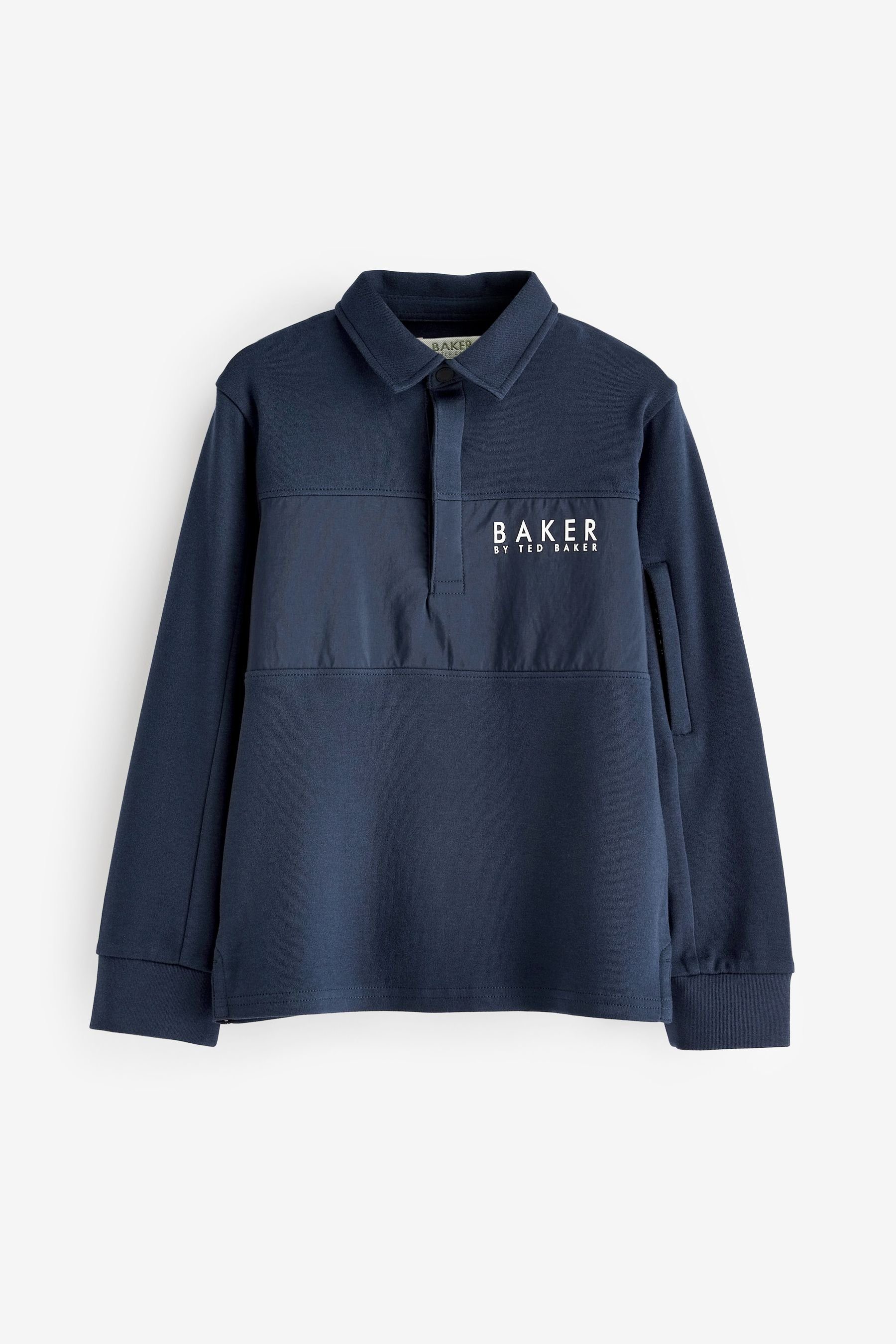 Baker by Ted Baker Langarm-Poloshirt Baker by Ted Baker Langarm-Poloshirt mit Einsatz (1-tlg) Navy