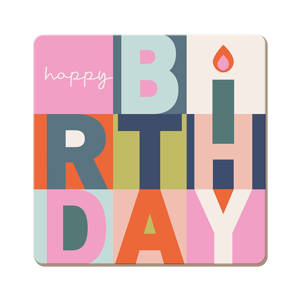 Grafik Werkstatt Getränkeuntersetzer Korkuntersetzer Happy Birthday, 1-tlg.