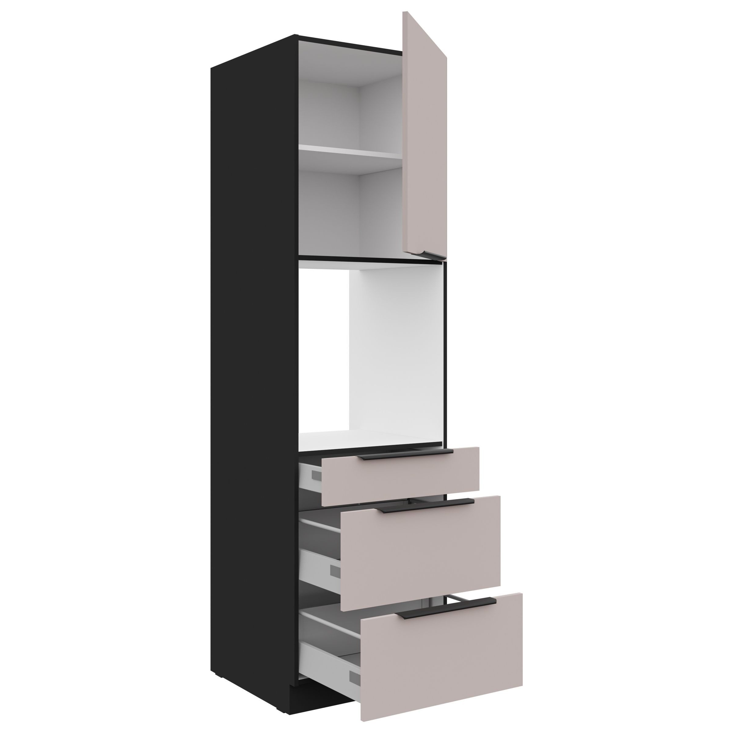 Küchen-Preisbombe Hochschrank 60 cm Küche ARONA Kaschmir beige Küchenzeile günstig online kaufen