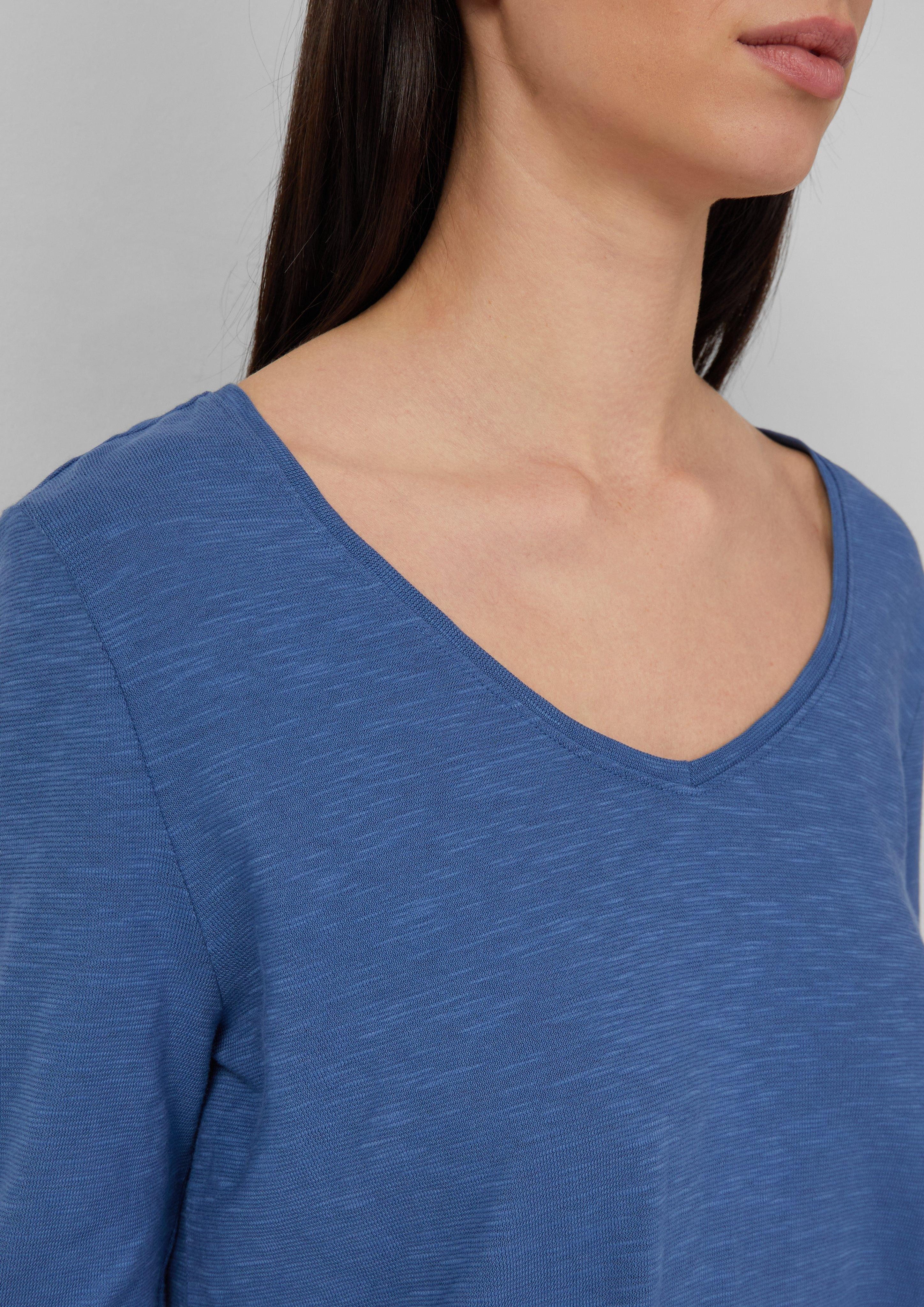 s.Oliver Langarmshirt Jersey-Shirt mit V-Ausschnitt und günstig online kaufen