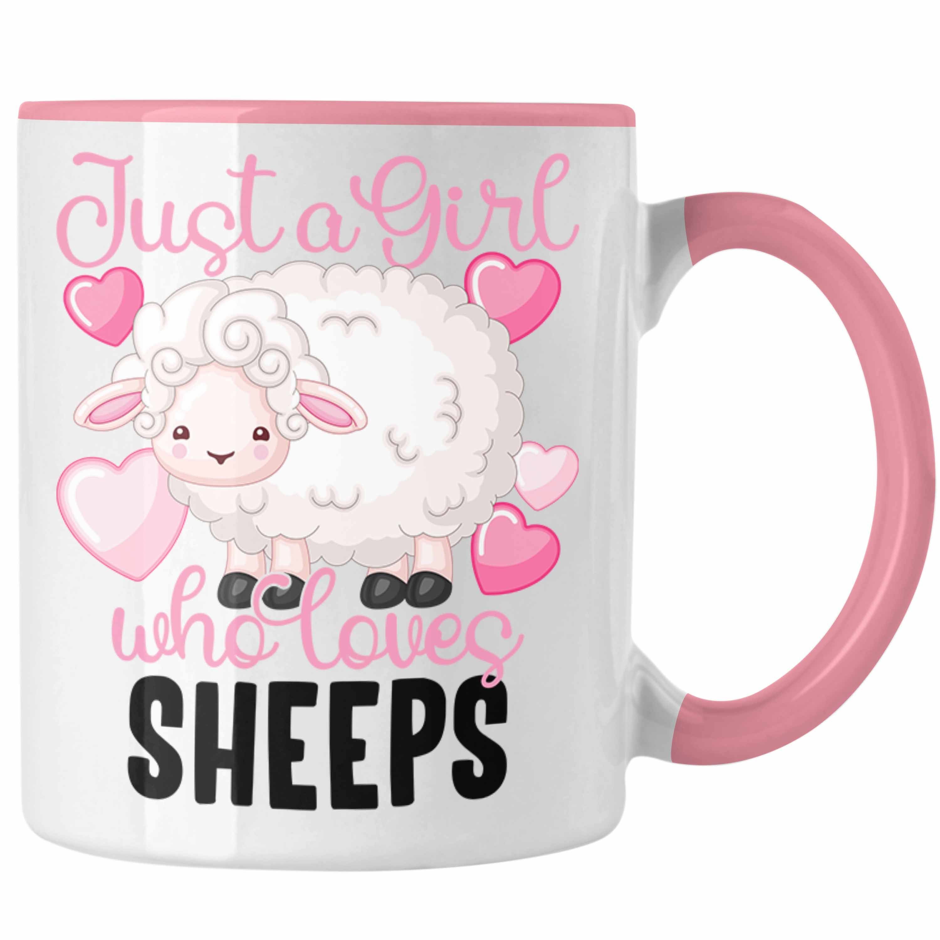Trendation Tasse Lustige Schaf-Tasse Geschenk für Frauen Mädchen Schafhirtin Rosa