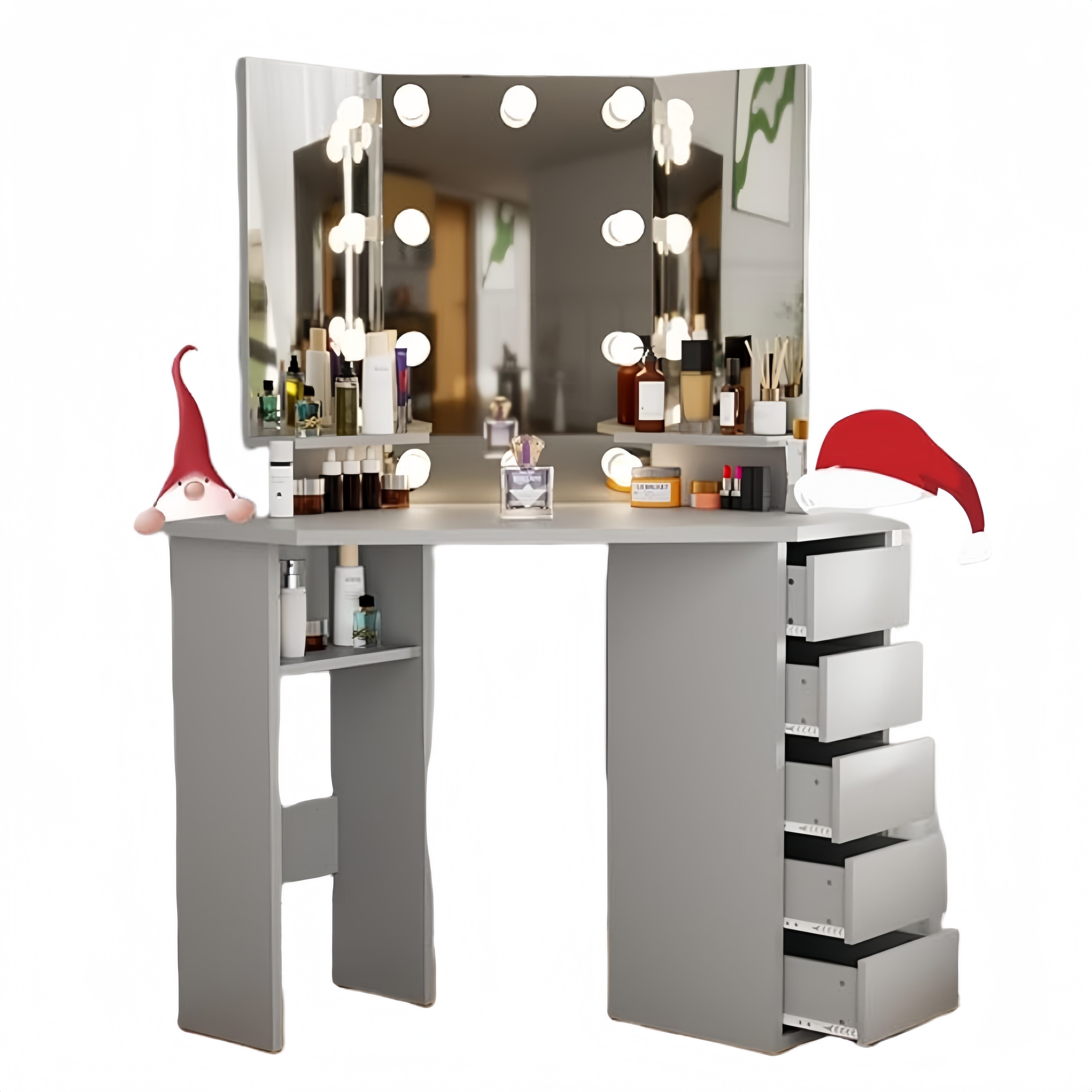 LUCKZON Schminktisch 112x50x142.5 cm Frisiertisch mit günstig online kaufen