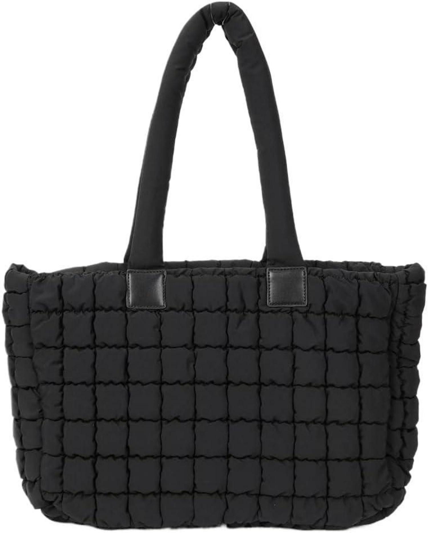 Shopper Große Puffer Tote Bag mit Steppmuster, Reißverschluss, Shopper Teddy