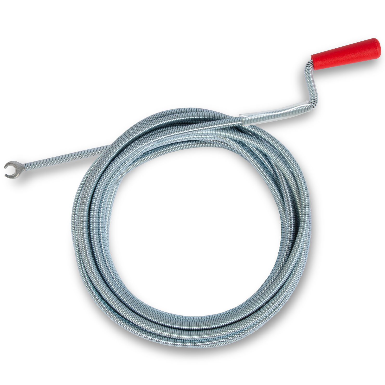 EBERTH Rohrreinigungsspirale 8m lang und Ø 9mm, effektive Abfluss Spirale für Rohre ab Ø 40mm, L: 800 cm, ∅ 9 mm, krallenförmiger Bohrkopf mit Ø 20mm, Rohrreiniger Abflussreiniger