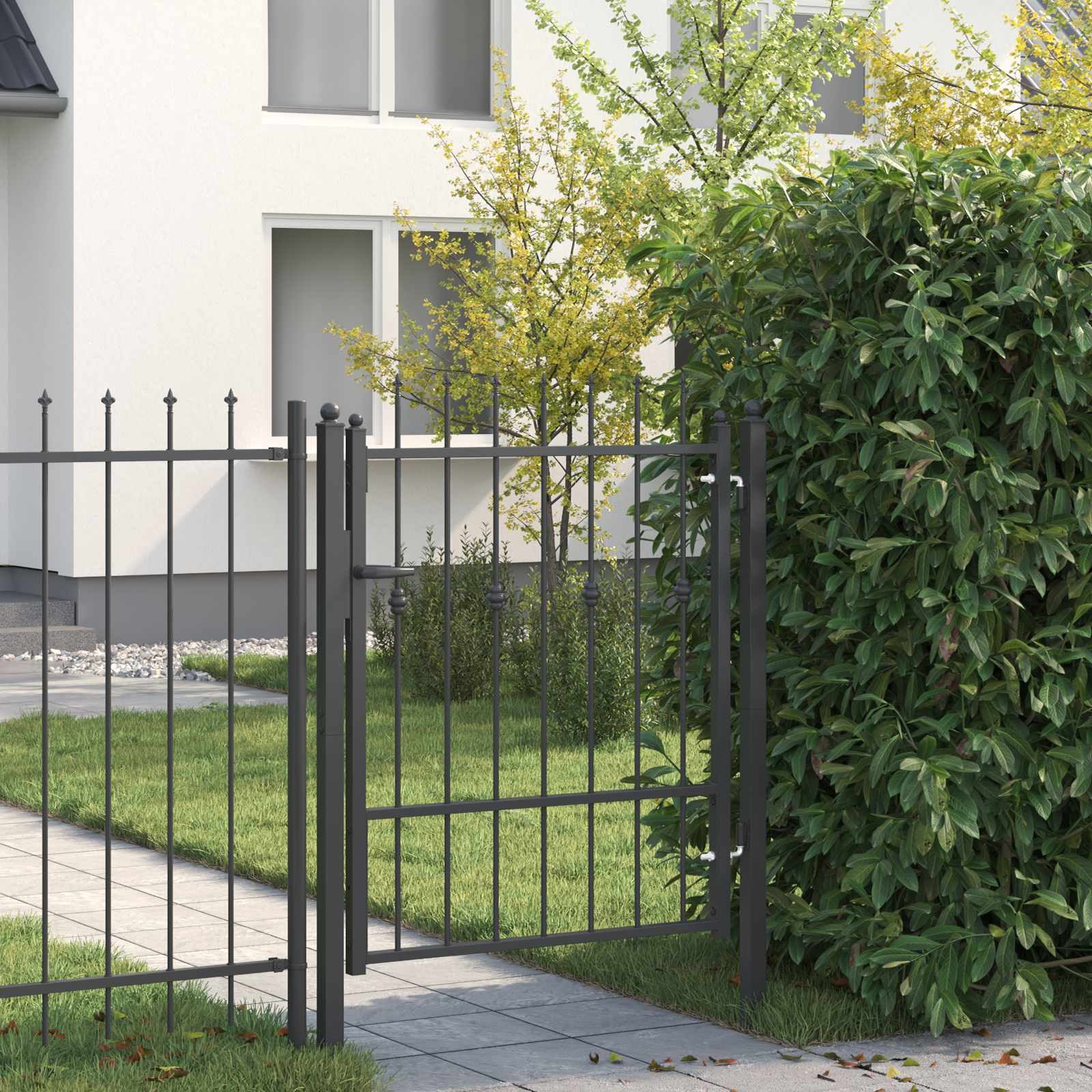 vidaXL Gartentor Zauntor ASTEN 100 x 125 cm Metall Schwarz Abschließbar