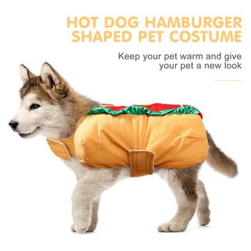 Lubgitsr Hundekostüm Lustiger Hot Dog Mantel für Hunde und Katze Plüsch Kleidung für Winter